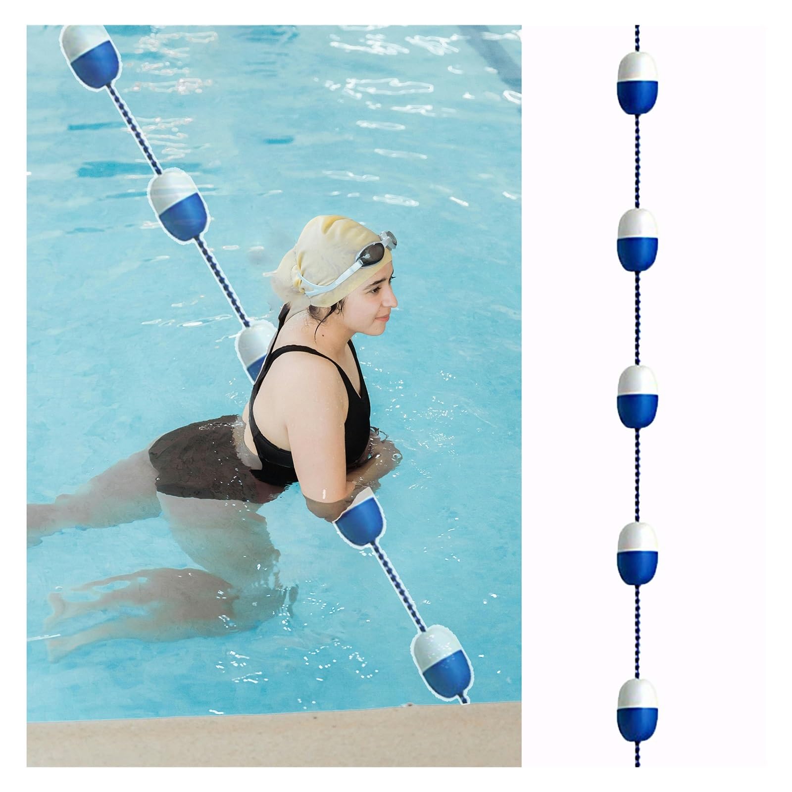 Séparateur de couloirs de piscine 4 mètres kit de corde de sécurité