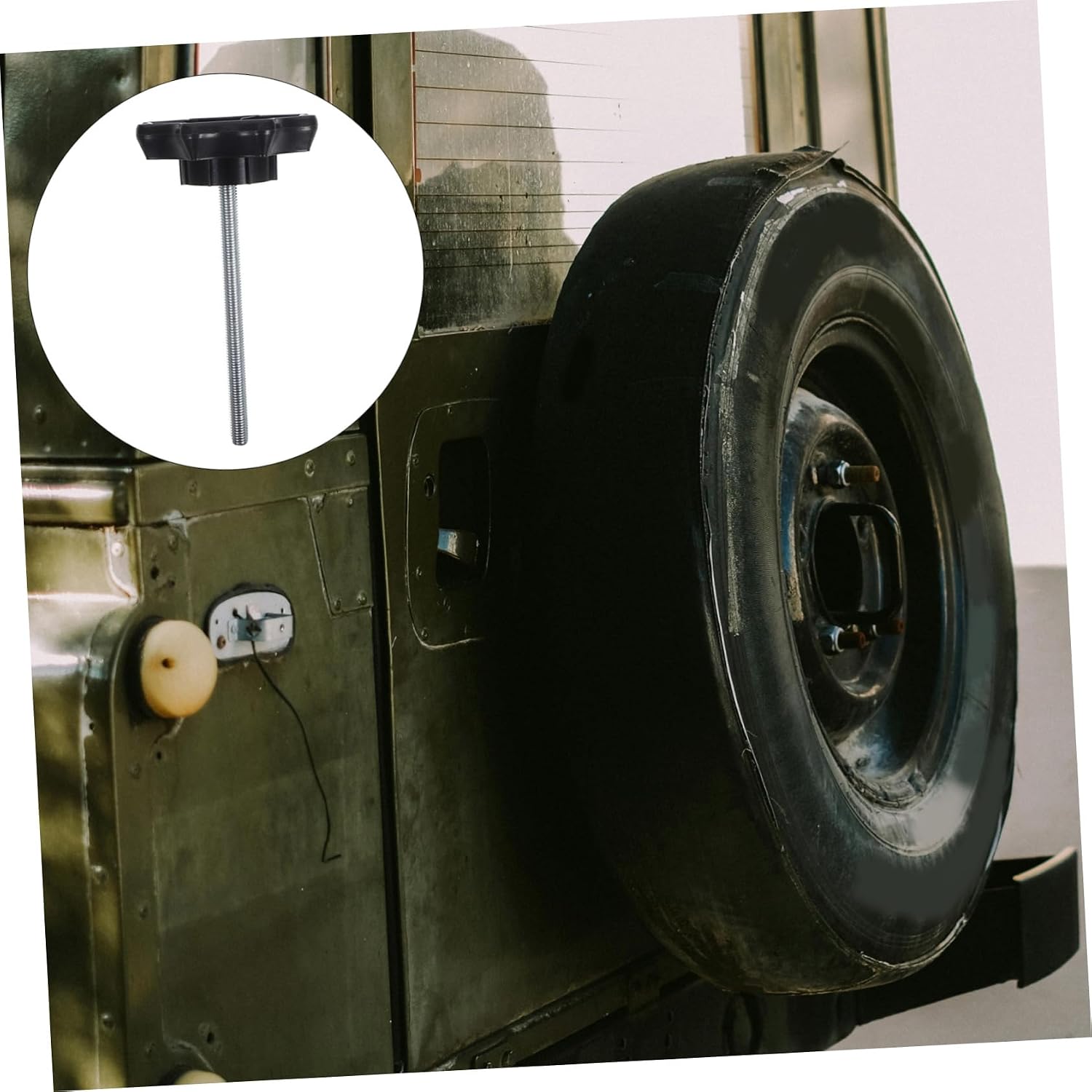 Ciieeo Car Spare Tire Bolt Replacement Clamp Hold-Down Bolt 6.88X3.66X3.66In Universal Fit Secure Mounting Hardware Easy Installation for Tire Fastening