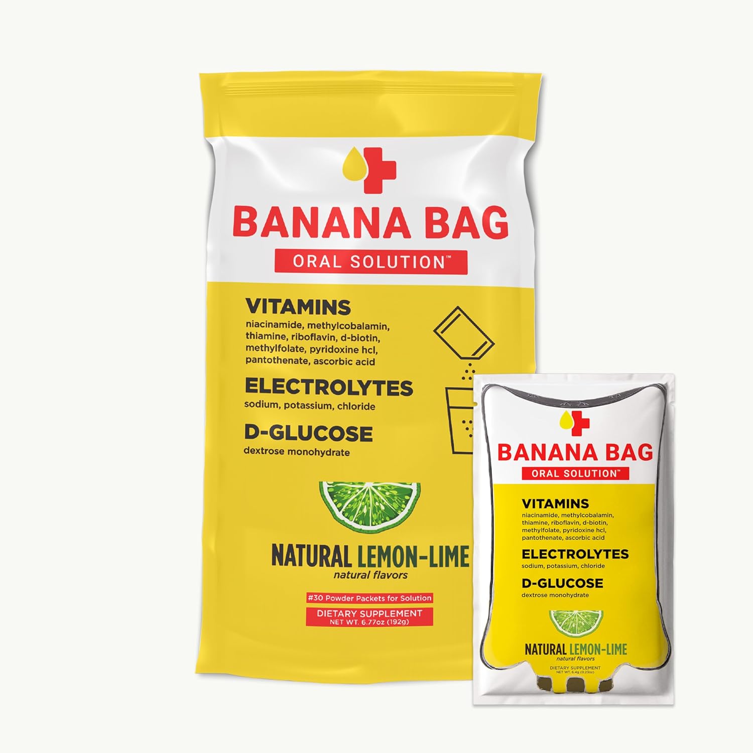 Banana Bag Oral Solution Paquete de electrolitos y vitaminas en polvo