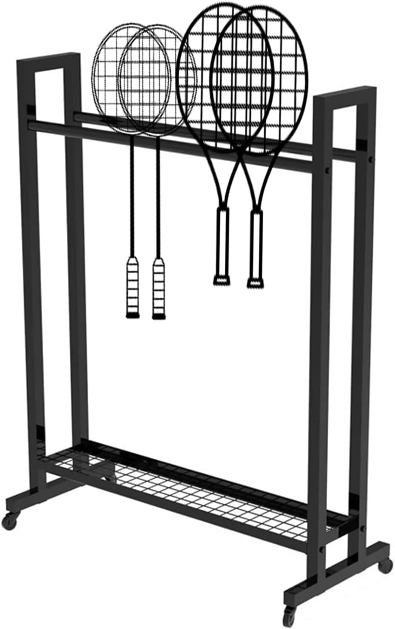 Chariot de rangement à raquettes mobile en fer pour optimiser vos espaces