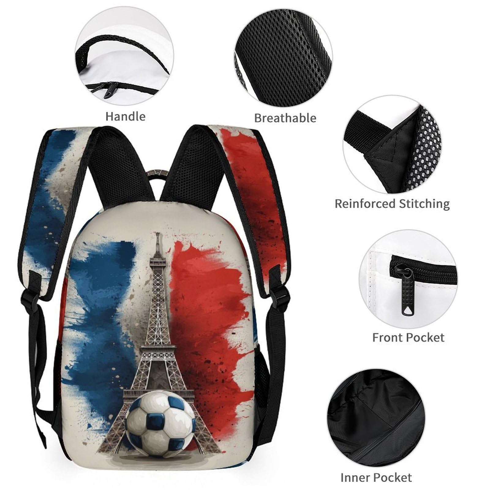Sac d'École Ballon de Foot Garçon Primaire avec Sac Repas Isotherme et Trousse, Cartable Ballon de Football CP CE1 CE2 Élémentaire