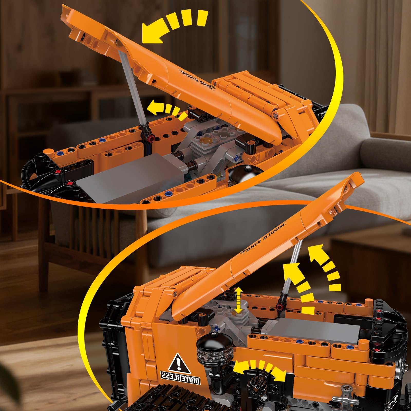 Mould King 17086 - Set di costruzione di macchine per il riciclaggio tecnico, modello motorizzato per impieghi gravosi con app e telecomando, oltre 1650 pezzi, kit MOC meccanico avanzato per adulti