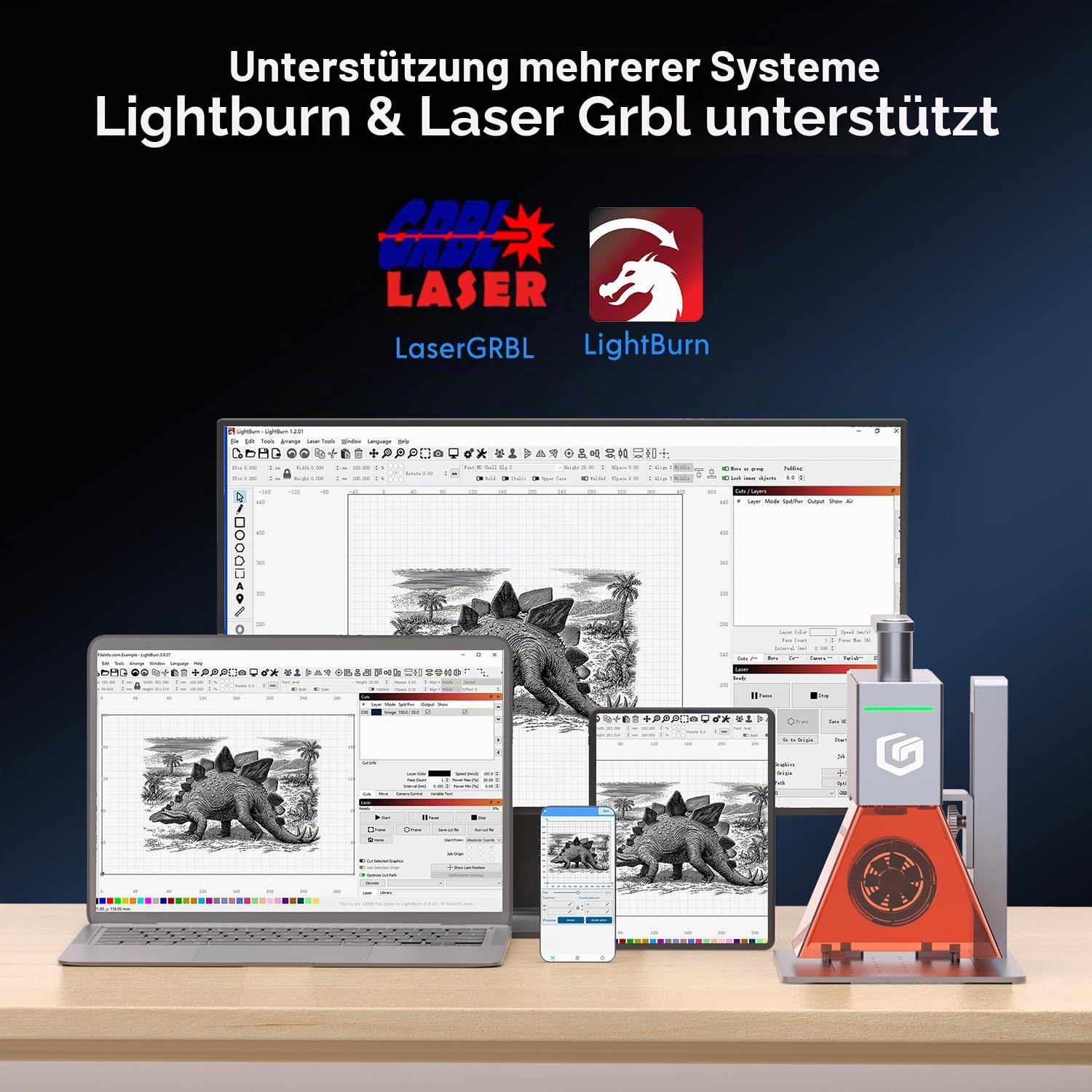 LONGER Nano 6W Lasergravierer, Tragbare Lasergravurmaschine 5000 mm/s, 0,05 mm Präzision, Laser Cutter für Holz, Leder, Acryl, Metall, Keramik, DIY Projekte und personalisierte Geschenke