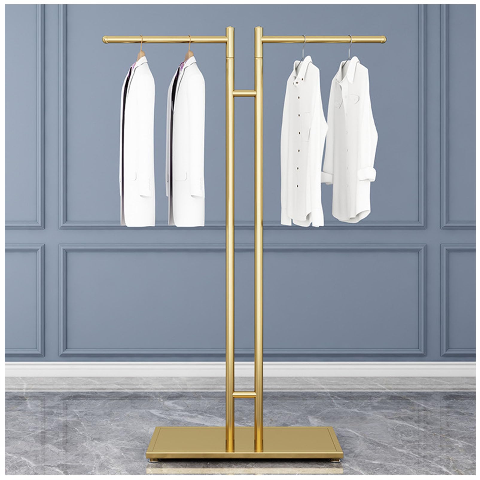 JYBNBBE Freestanding Clothes Rack, Sturdy Garment Organizer with Storage Shelves for Hangers, Bags, and Jewelry, Space-Saving Stand for Bedroom or Closet,Style 1-80×130CM