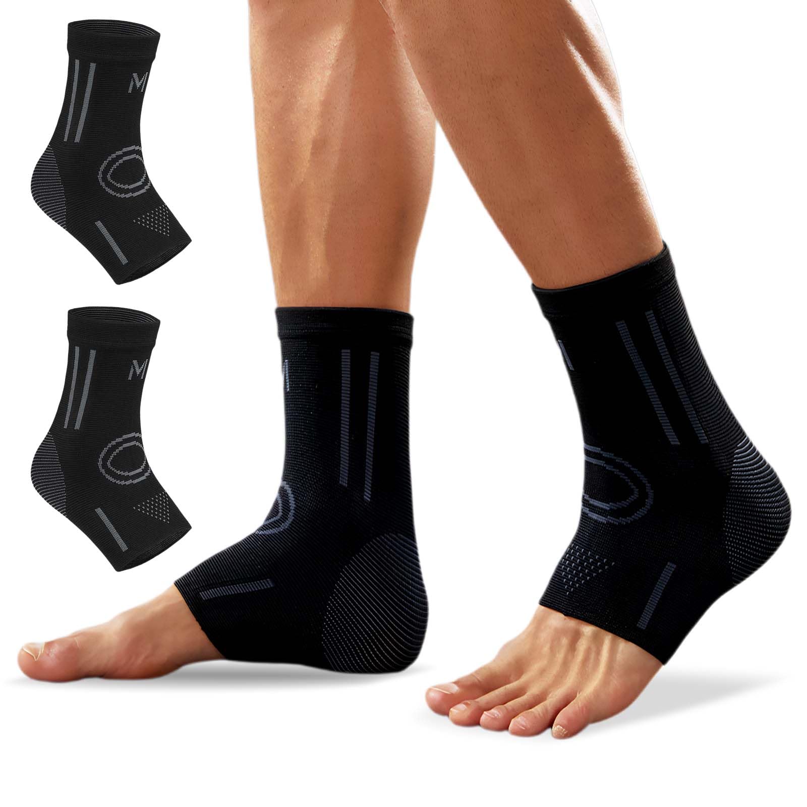 1 Paar Sprunggelenk Sport Bandage, Professionelle Arthritis Achillessehne Bandage, Atmungsaktiv & Weich Sprunggelenkbandage, Knöchelbandage zum Rundum-Knöchelschutz, für Sport Fitness Alltag (M)