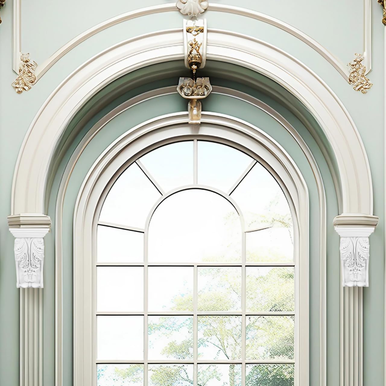 UKCOCO Geschnitzte Corbels im europäischen Stil: dekorative Corbels kleine PU Wand Ecksäule für Zuhause Restaurant Dekor