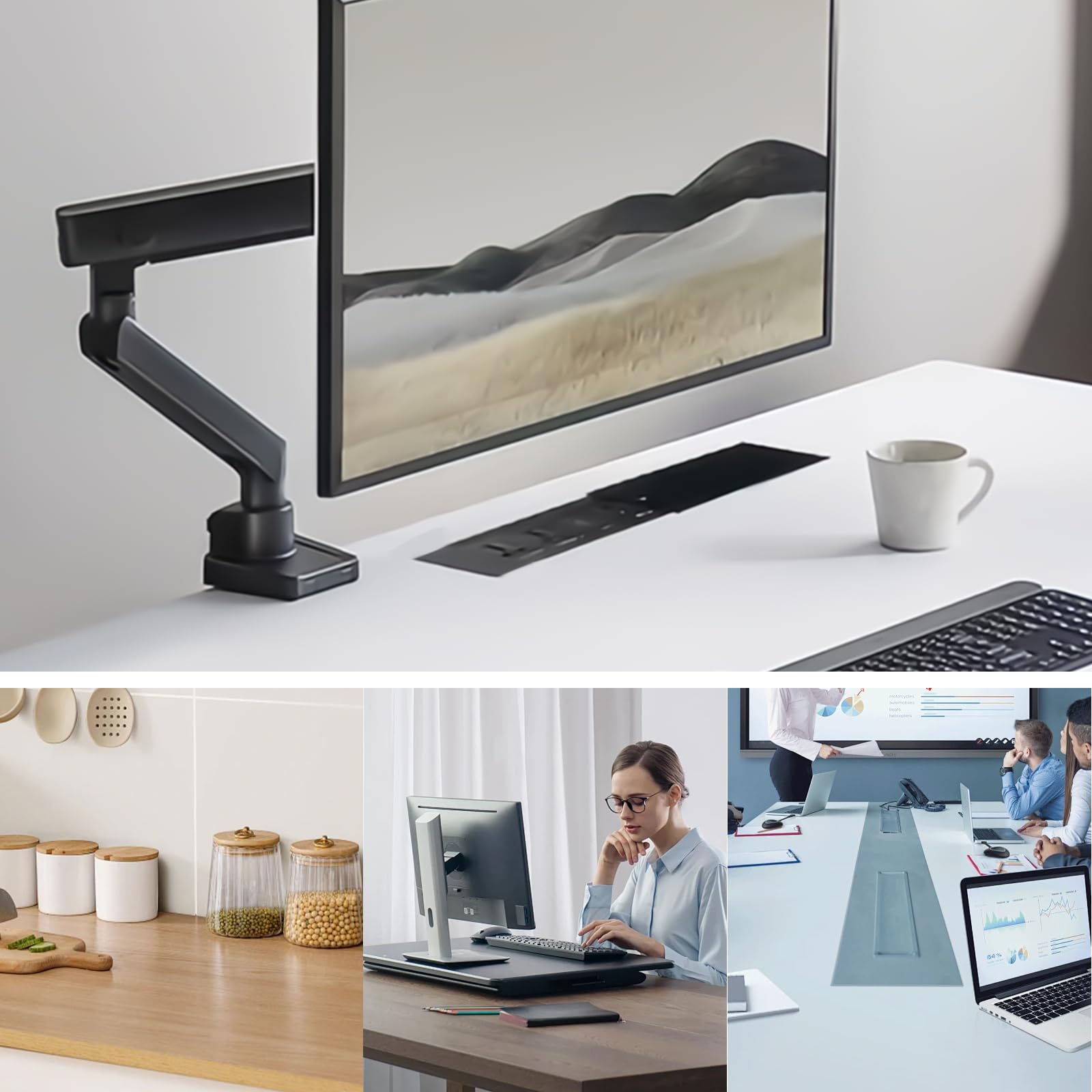 Gniazdko stołowe z osłoną: aluminiowy blat stołu, wpuszczane gniazdko z 2 gniazdami, 2 gniazda USB i typ C, podtynkowe gniazdko z kablem 1,8 m, do kuchni, biura