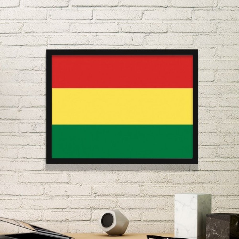 Cadre photo Bolivie avec affiche drapeau national sud-américain noir petit format