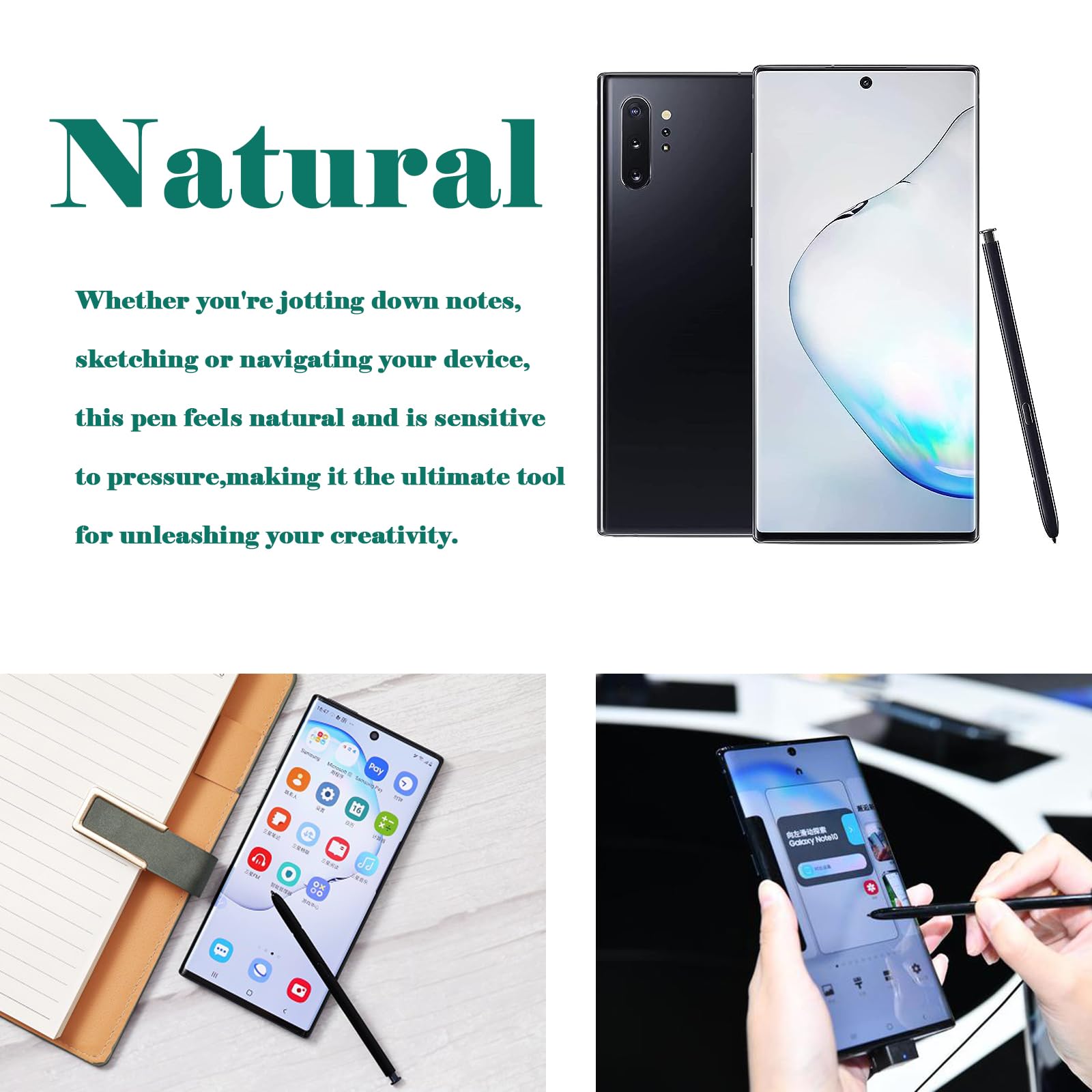 Penna S Pen Di Ricambio Per Galaxy Note 10/10+ – Senza Bluetooth, 4096 Livelli Di Pressione, Blu