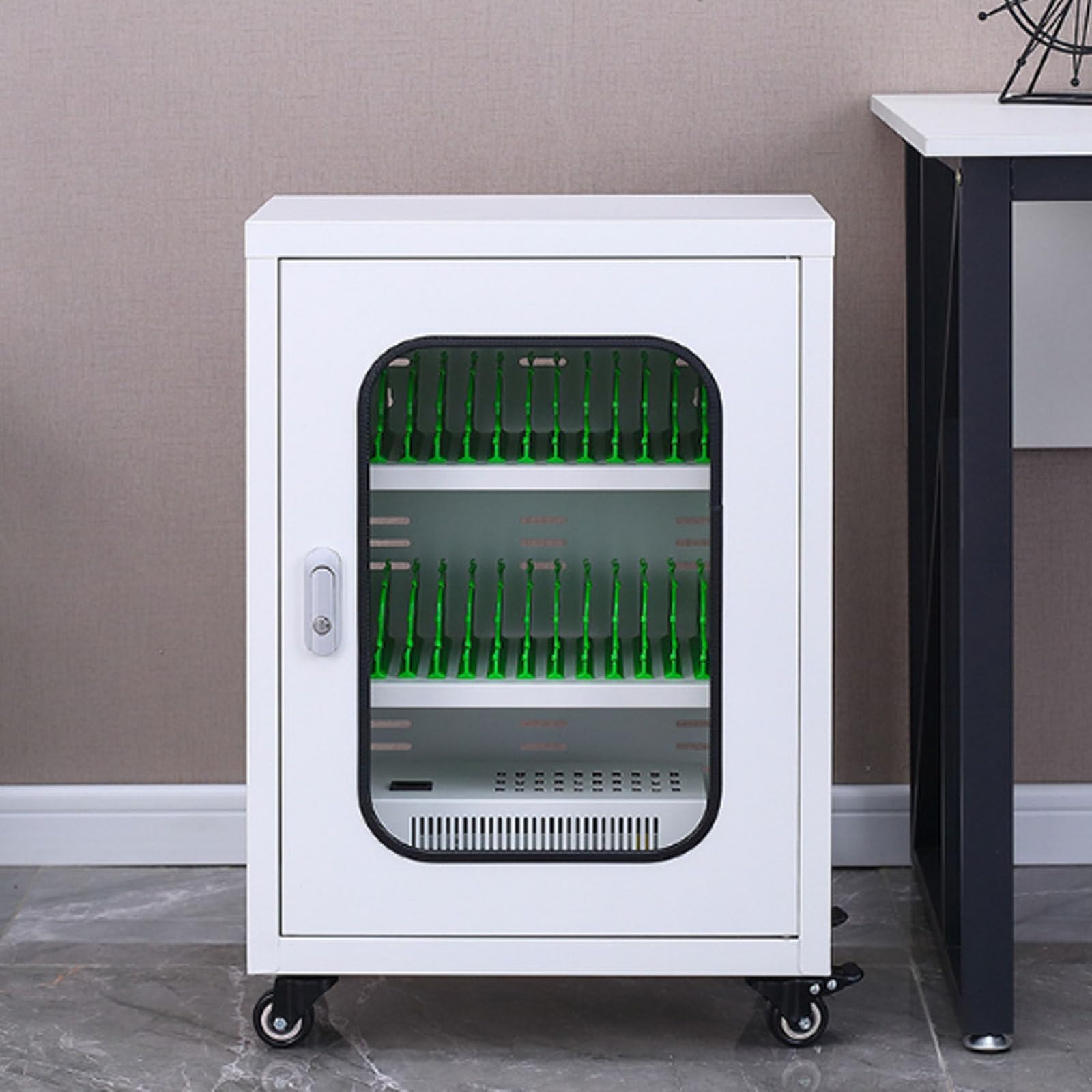 GTHTUHFD Cellphone Usb Station Lockers Rechargeable Mobile Phone Charging Cabinet,Aluminum Alloy Mobile Phone Cabinet,20Slots-30Slots,30Slots
