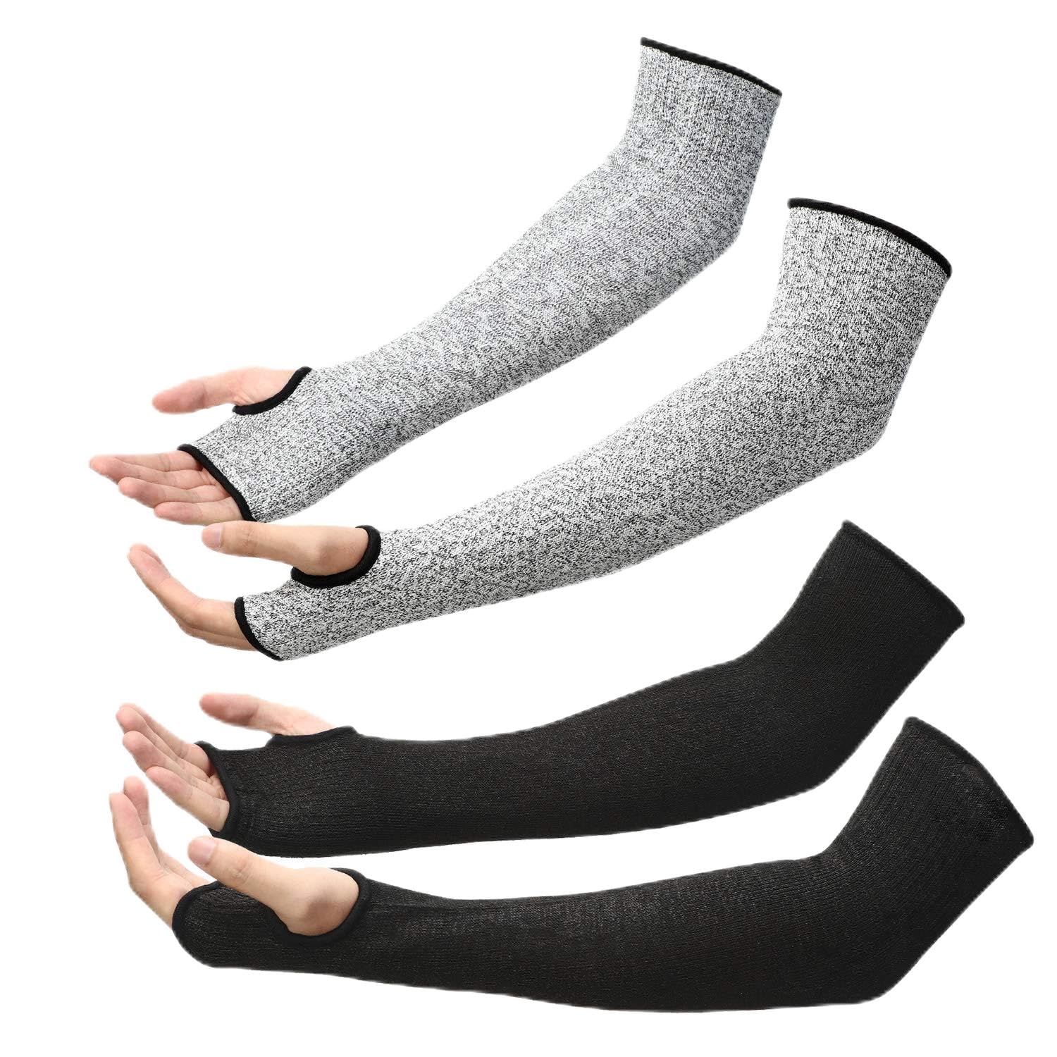 Geyoga 2 Pairs Arm Protection Sleeves Level 5 Cut Resistant, Forearm Protectors for Thin Skin and Bruising Men Women