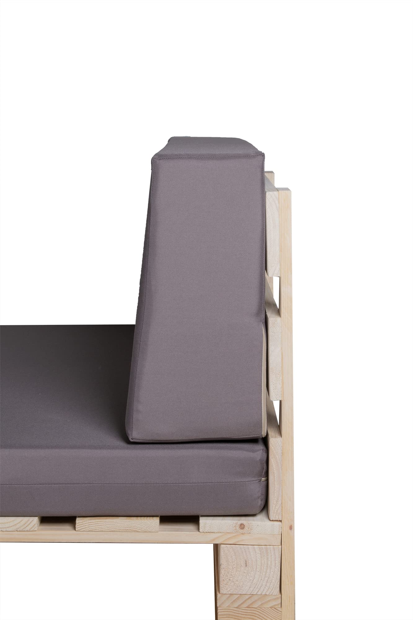 Cuscini in tessuto impermeabile per divano con pallet (seduta + schienale, cachi, 100 x 60 cm)