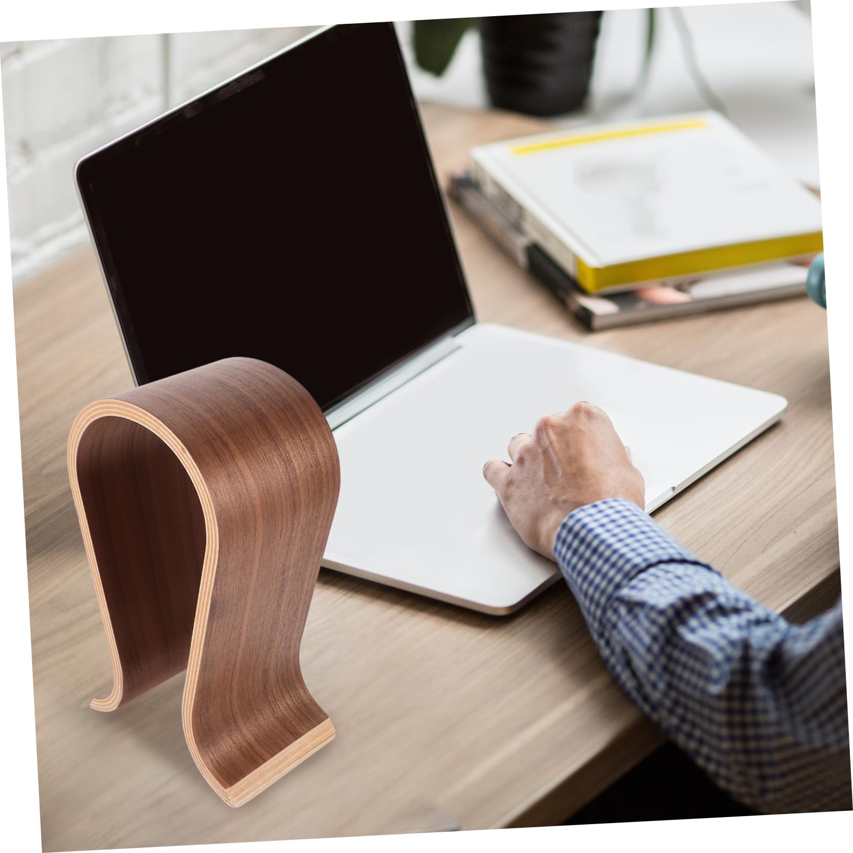 PartyKindom Supporto Per Cuffie Forma Di u Stand Per Cuffie in Legno Espositore Per Auricolari Da Tavolo Compatibile