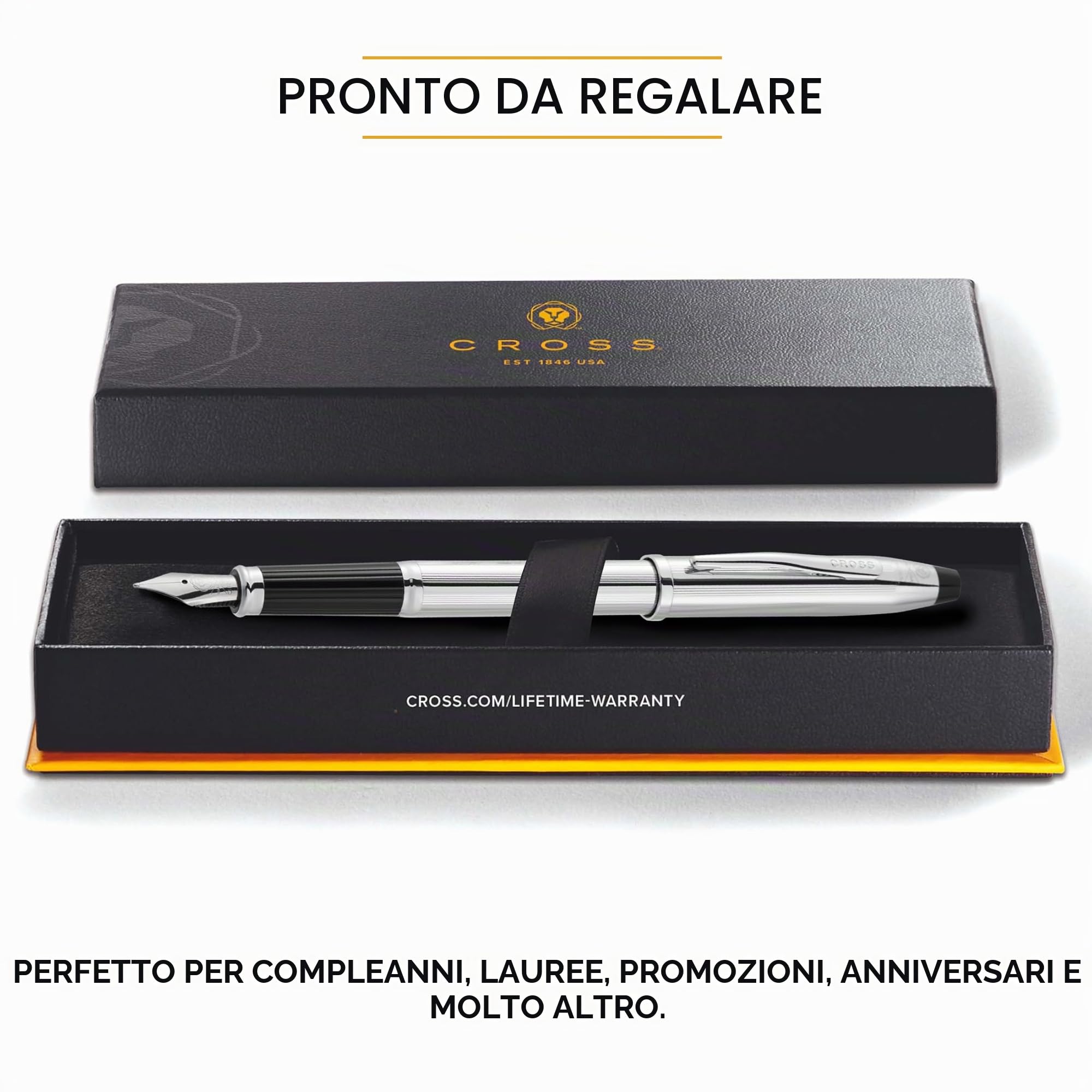 Cross 506 - Penna stilografica Century II cromata con punta dorata