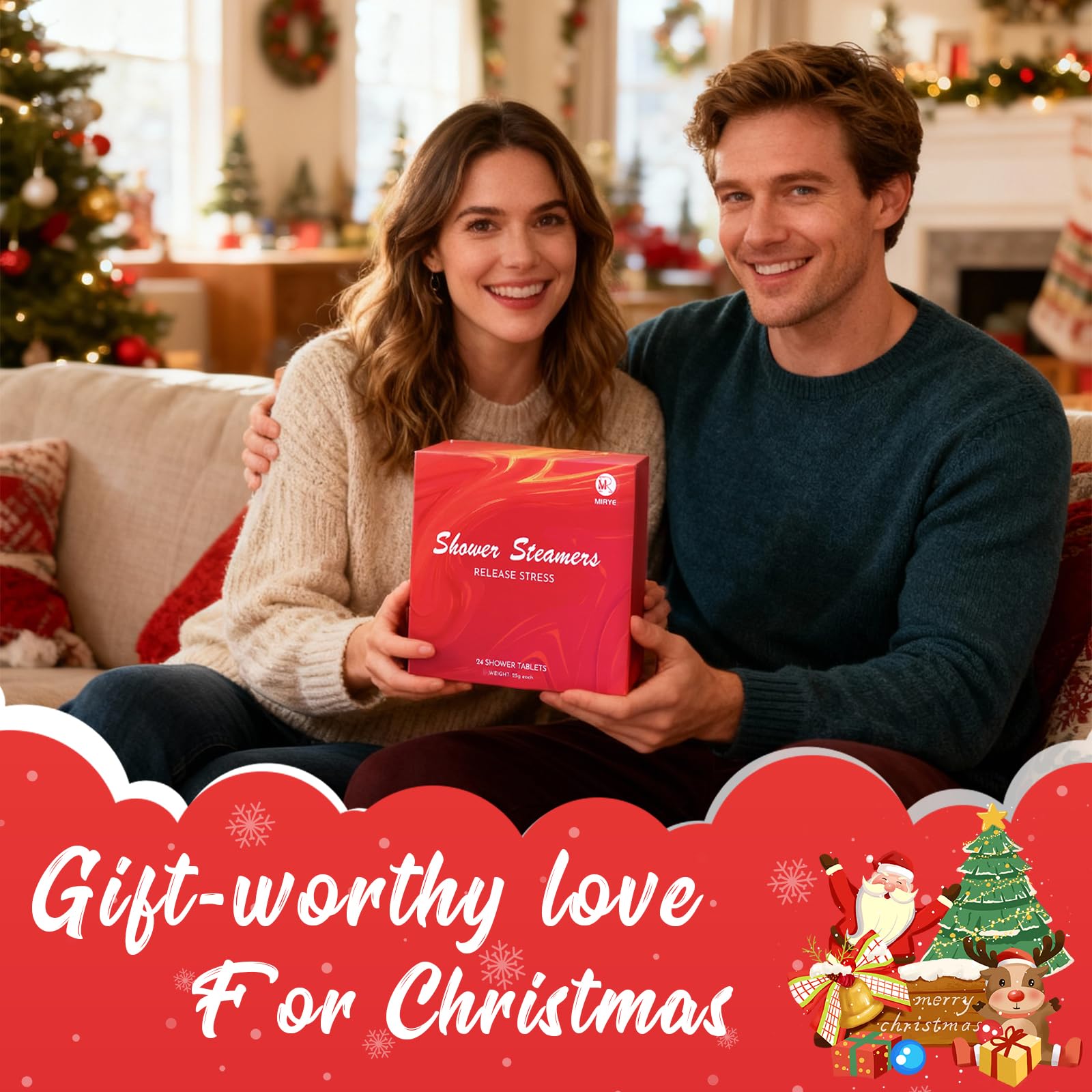 Shower Steamers Aromatherapy - 8 Pack Organic Shower Bombs with Natural Essential Oil, Self Care and Stress Relief Birthday/Home Spa/Christmas Stocking Stuffers/White Elephant Gifts for Women