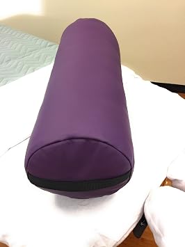 Fluffy Massage Bolster Pillow by NRG - 8"W x 26"L Full Round Massage/Spa Table Bolster with Carrying Strap - Supports Neck, Knees or Ankles - PVC Free Vinyl Upholstery - CFC Free Foam - Color Purple