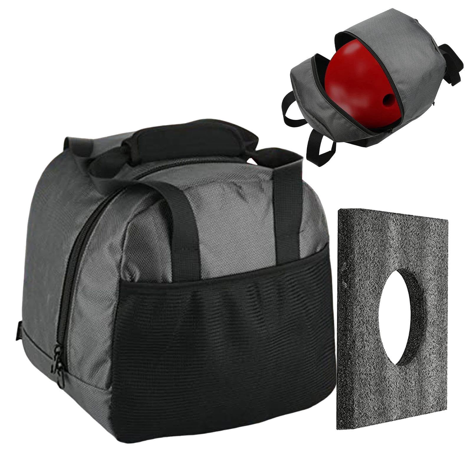 Sac De Boule De Bowling – 1 Sac Fourre-Tout pour Boule De Bowling, Sac Fourre-Tout Simple avec Support De Boule Rembourré | Sac Fourre-Tout avec Poche en Filet, Sac À Boules De Bowling pour Boules