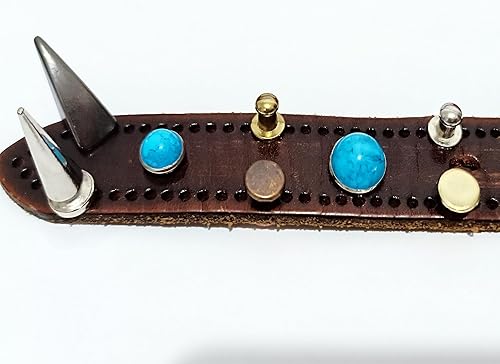 Miniatura 4 de Mingtao 240 juegos de remaches rápidos, color azul turquesa, cinturón Tandy para hacer artesanía en cuero, botas, chaqueta, bolsa, zapatos, ropa,