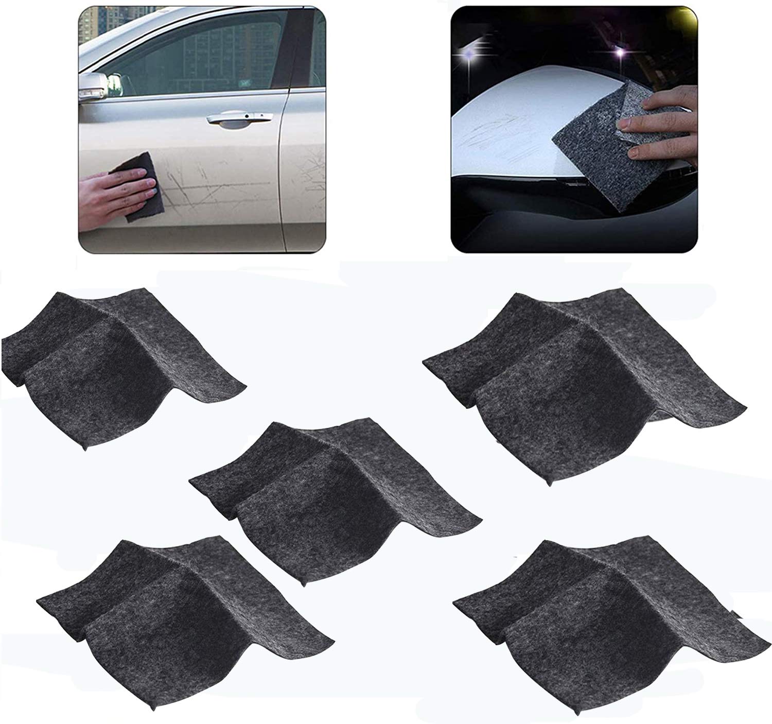 Upgraded version of nano car magic cloth, magic scratch removal cloth (for car scratches), multi-purpose scratch repair cloth (for paint scratches)（5pcs）