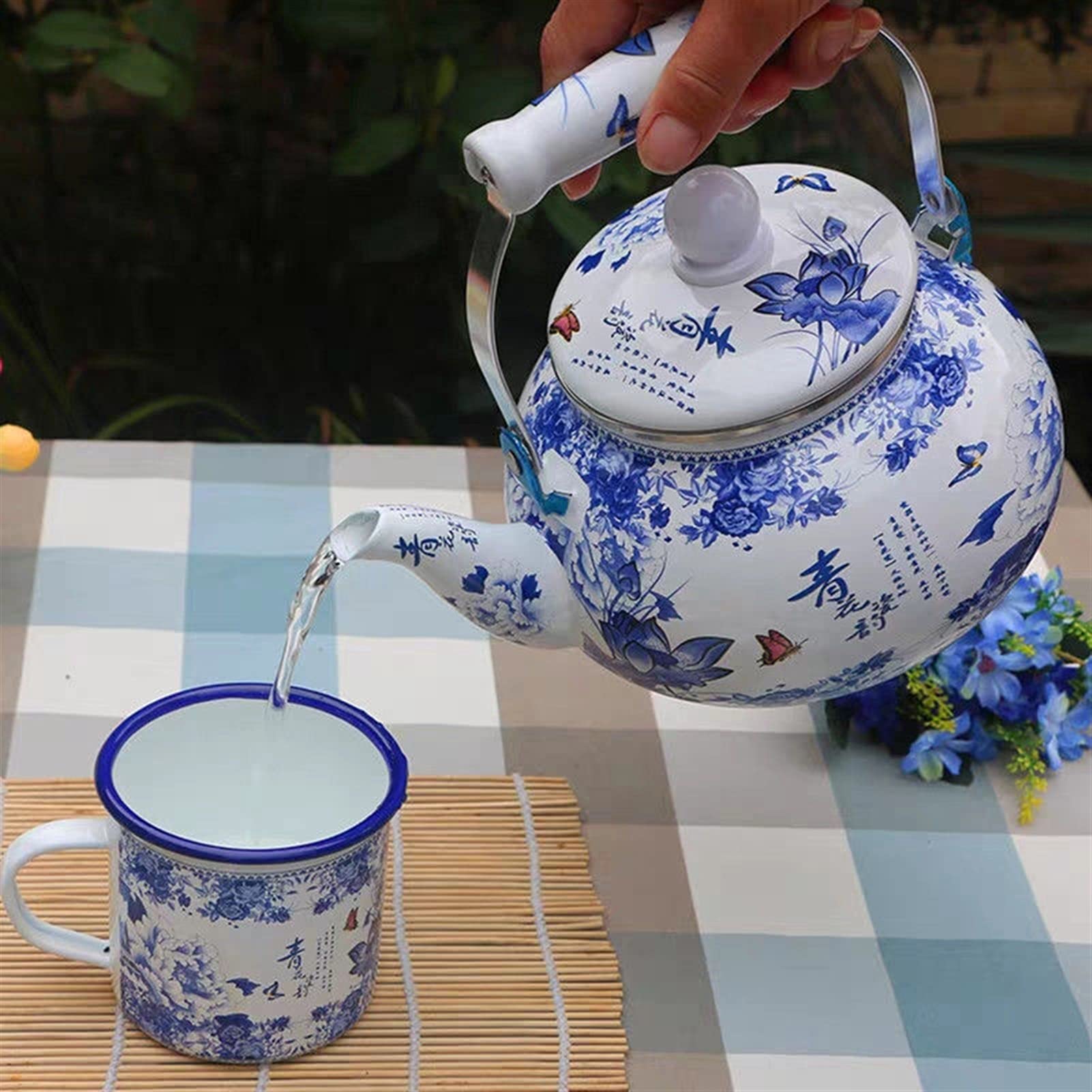 TANGPIN blauw-wit prachtige keramische theepot wat... - Grandado