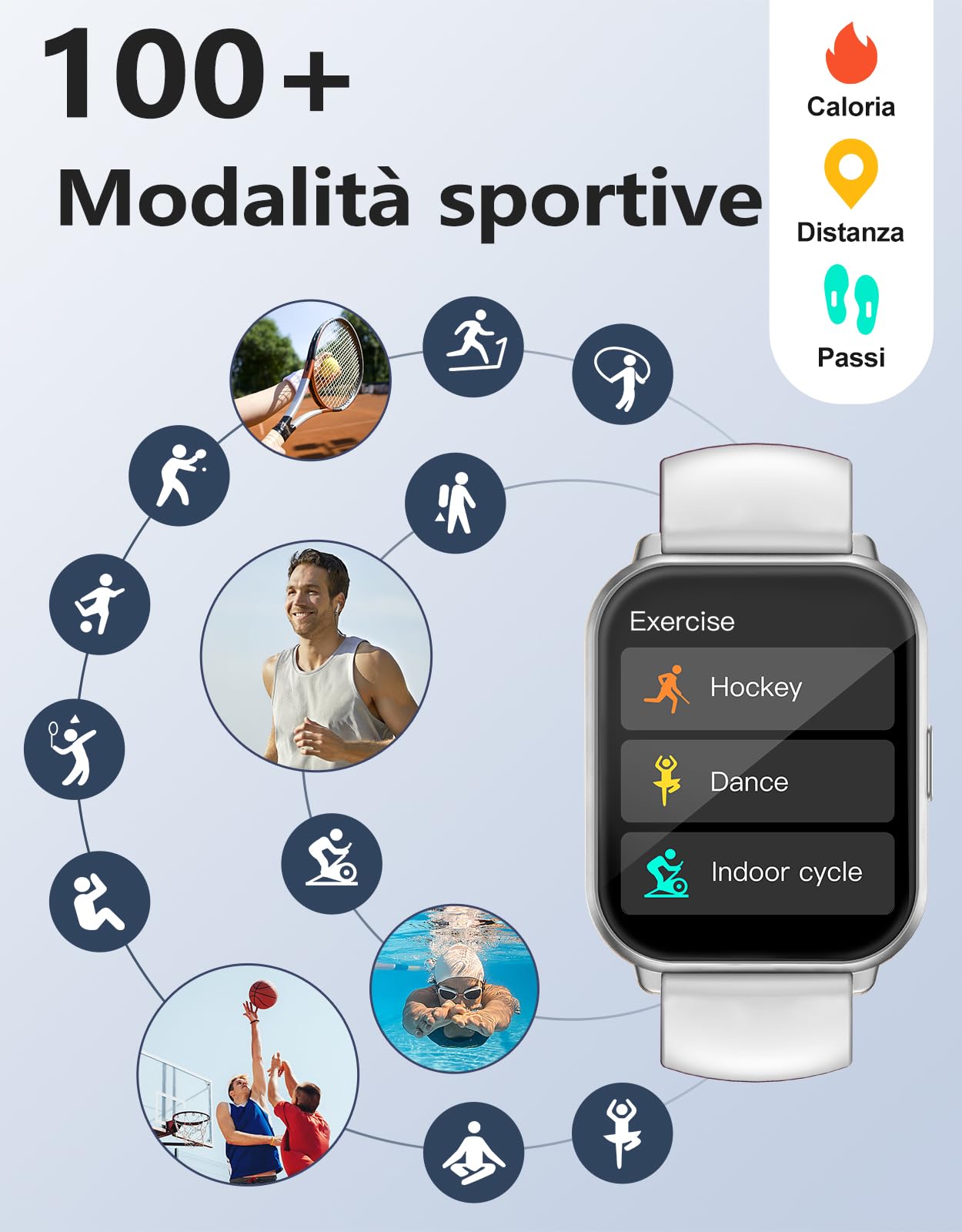 RUIMEN Orologio Smartwatch Uomo Donna Risposta Chiamate Orologio Fitness Contapassi da Polso Activity Tracker Smart Watch Waterproof Frequenza Cardiaca SpO2 Sveglia Notifiche Whatsapp Grigio