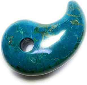 Amazon | theory xyz 藍銅鉱(アジュラマラカイト)巨大勾玉 天然石 置石