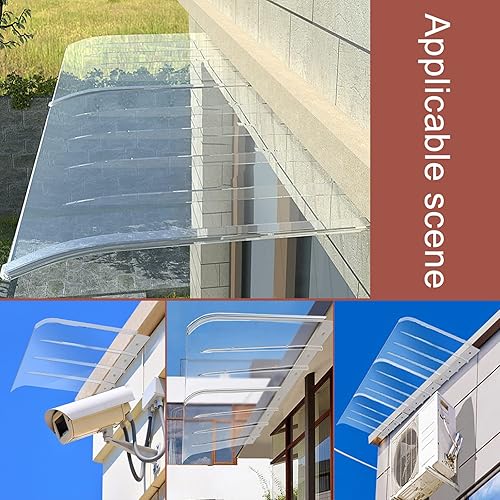 Miniatura 8 de Toldo invisible para ventana, toldo para puerta, puerta delantera al aire libre, toldo para patio, cubierta moderna de policarbonato, protección UV