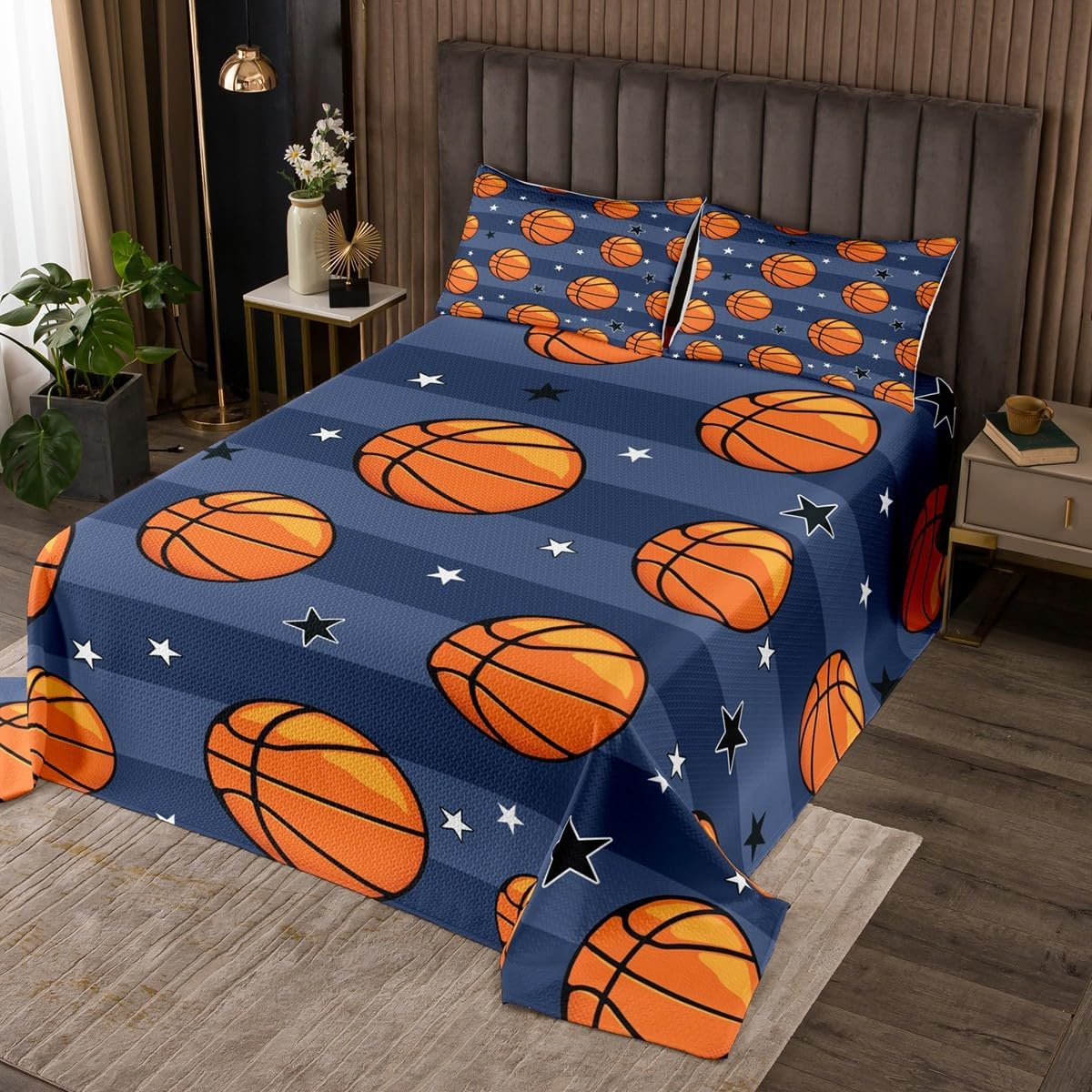 Feelyou Baseball Gaming Bedspread Black Grey White Bedspread for Kids Boys Girls Softball Coverlet Set Ball Games Quilted Bedroom Collection 2Pcs Twin Size