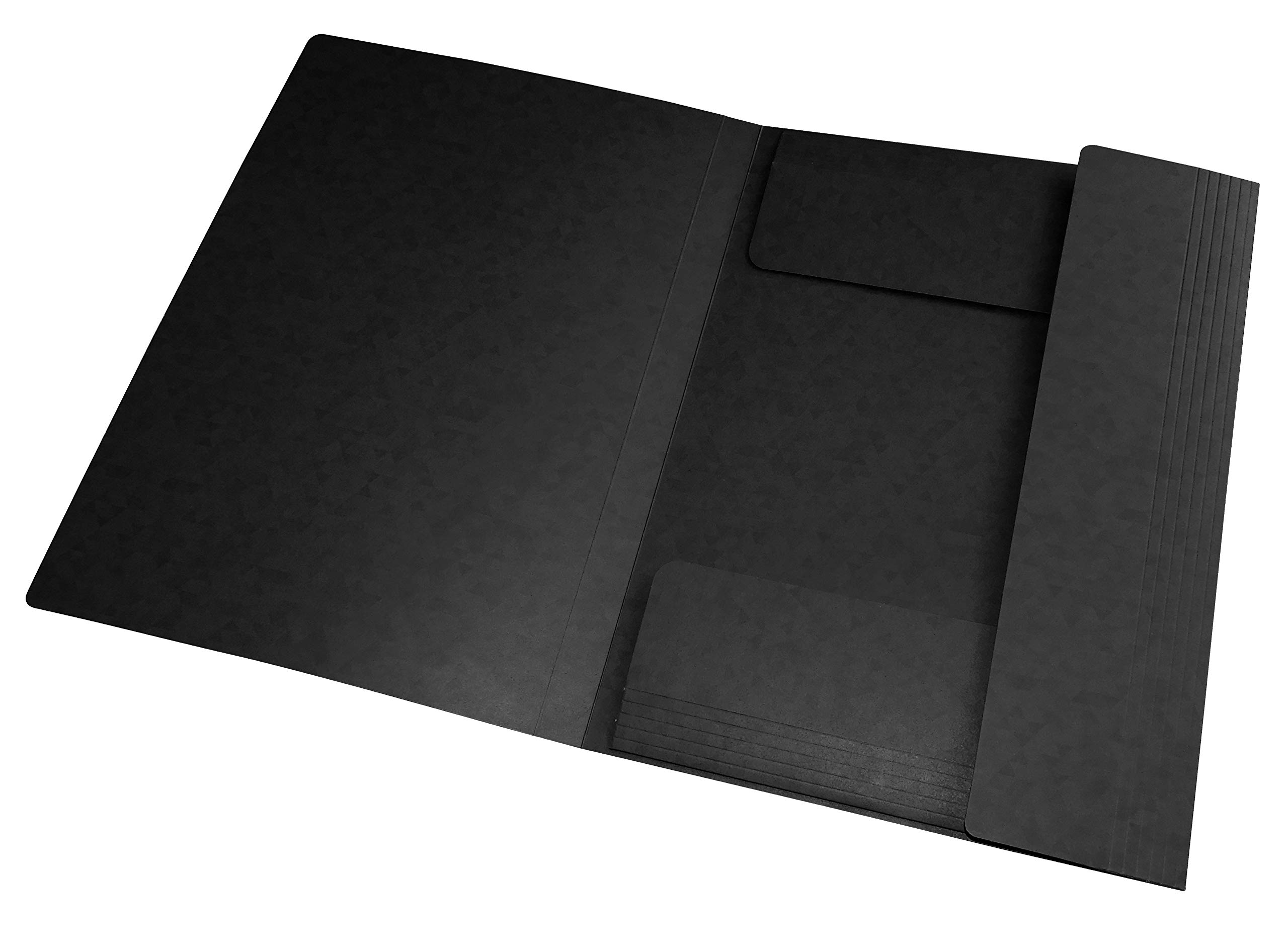 Oxford Topfile+ Dokumentenmappe, 3 Klappen, DIN A4, mit Gummizug, 10 Stück, Schwarz