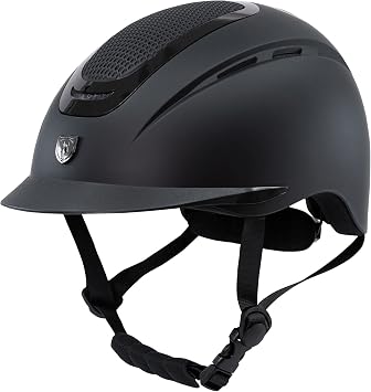 Tipperary Equestrian Ultra Helmet, Matte Black Shell/Matte Blacktop/Black Gloss Trim, L 9301-L-MBK