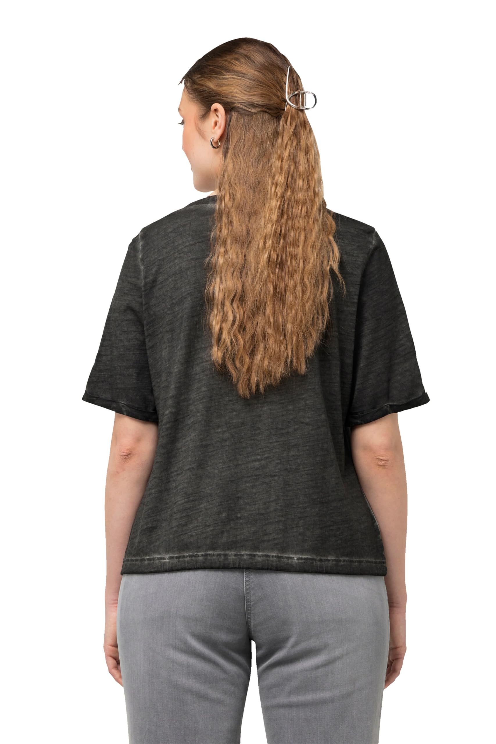 Ulla Popken Women's Drawstring and Lurex Heart Classic T-Shirt