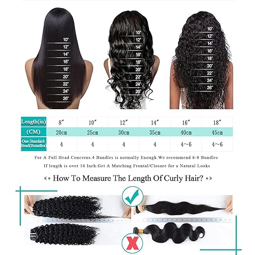 Miniatura 7 de Liang Dian Paquetes de cabello humano rizado de 8, 8, 10, 10 pulgadas, mechones de cabello humano para mujeres negras, 100% sin procesar,