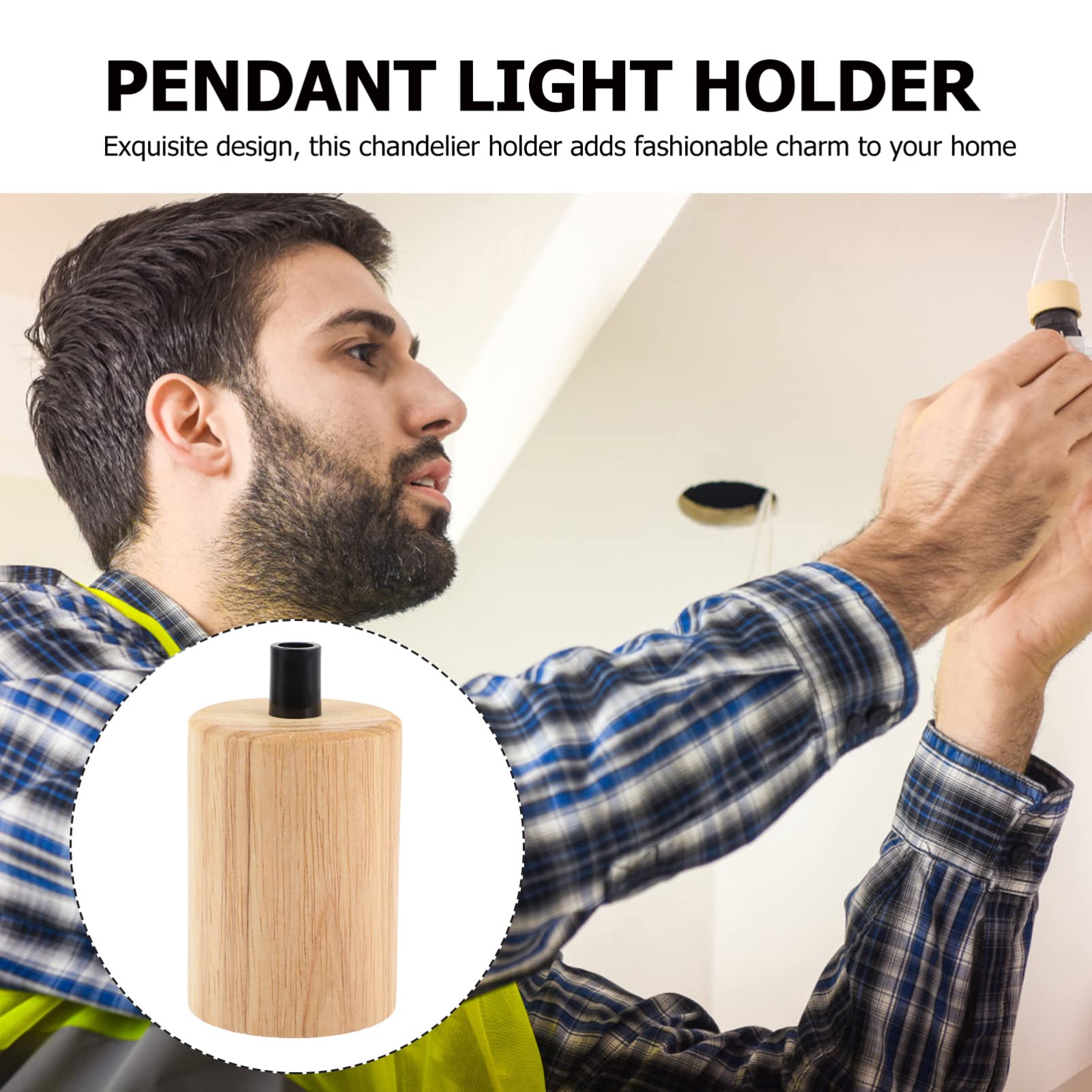 Uonlytech Colgante 4 Piezas Portalámparas De Madera Titular De La Lámpara De Araña Lámpara De Bricolaje Suministros De Luz De Bricolaje Candelabro De Luz El Plastico Vela E27 Extensor