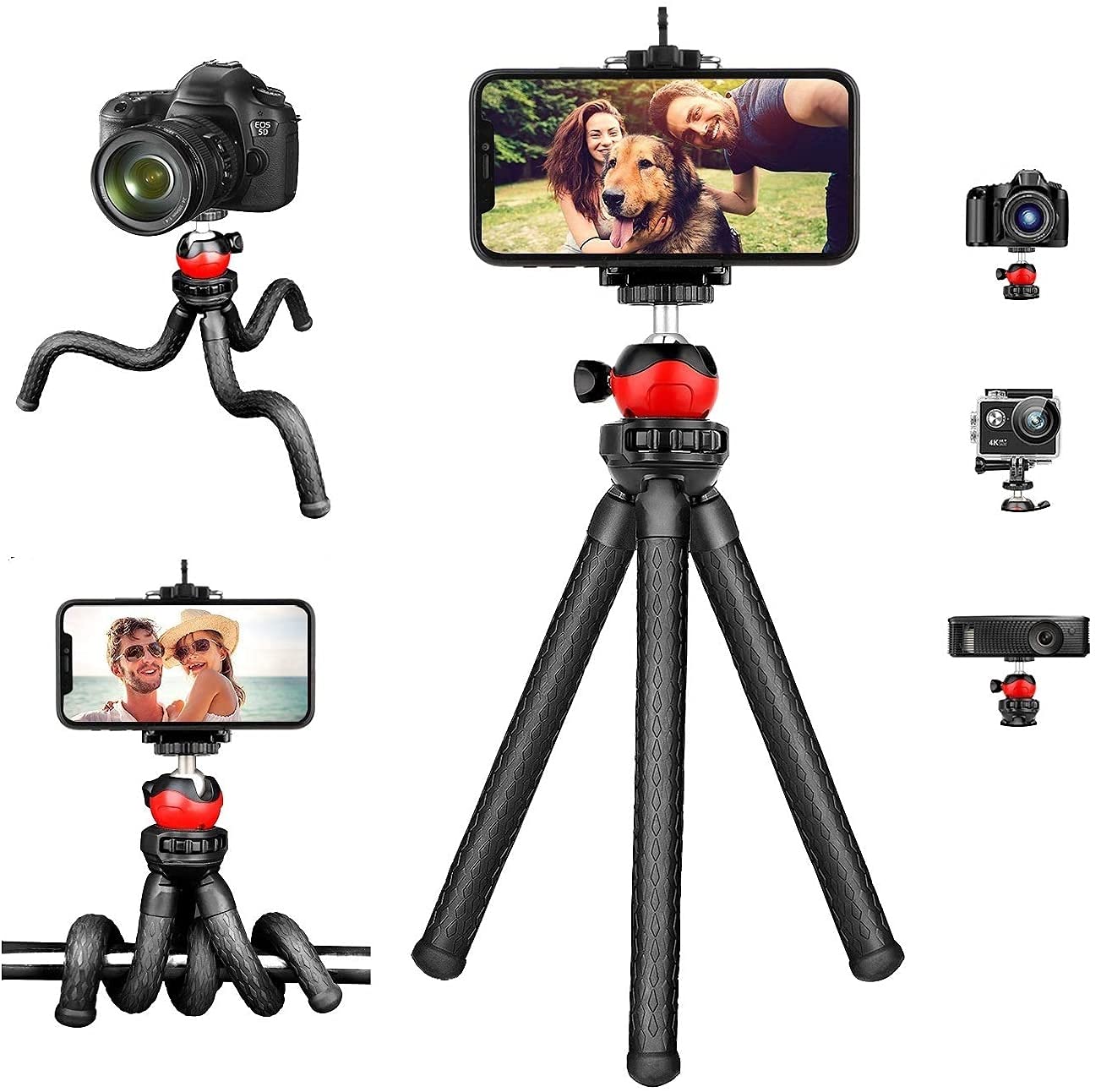 AMBLIC Tripod 12-inch Gorilla Flexible Bandable Tripod Stand 360 Degree Waterproof Gorilla Tripods for Mobile and DSLR Camera for Travelling/Video Shooting/Photography/Vlog/Go-Pro (Tripod) (B09CZ7G3LK) Amazon Price History, Amazon Price Tracker