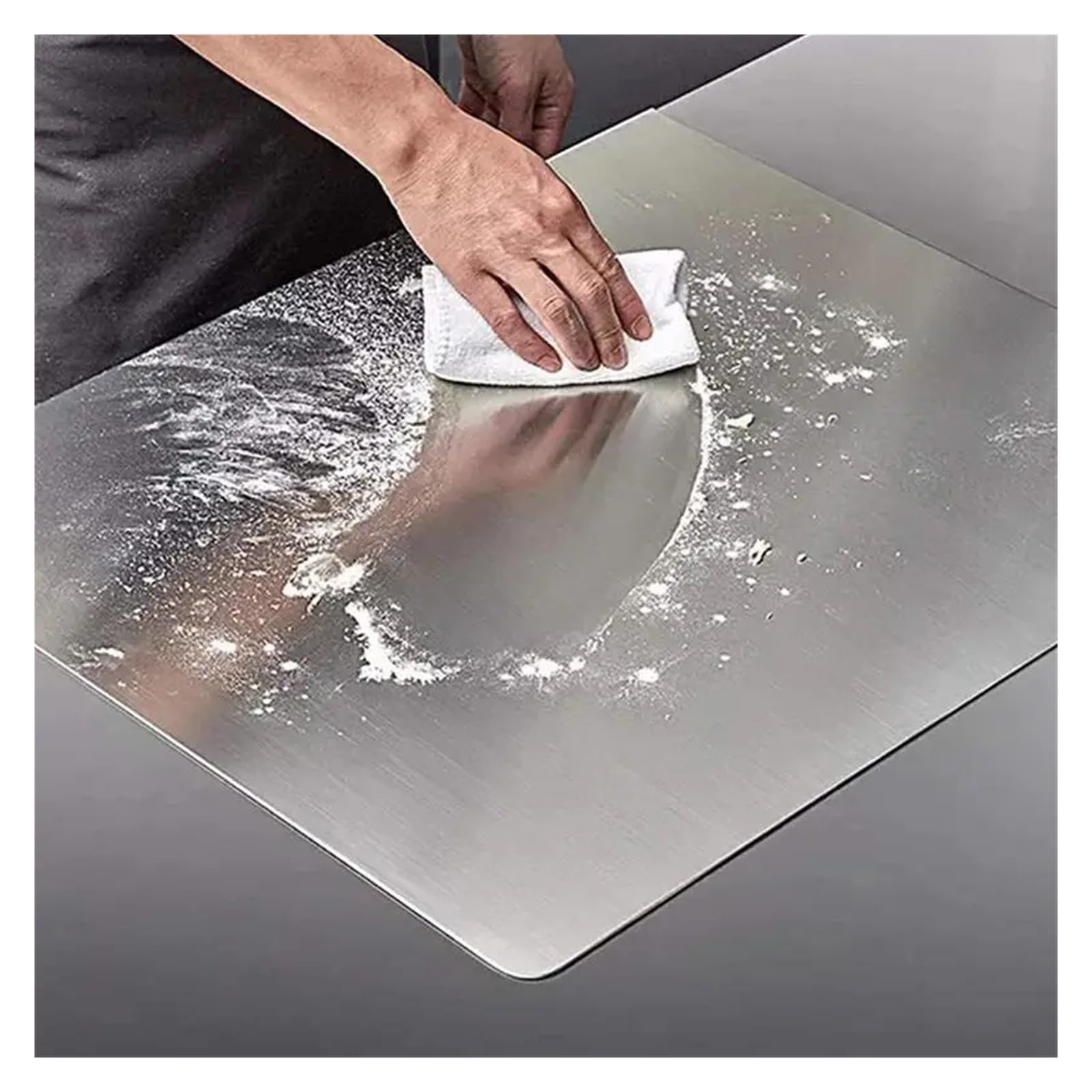 Planche a decouper en Titane Heavy Duty Kitchen Cutting Board Cutting Board with Edge Large Stainless Steel Baking Board Kitchen Multifunctional Utensils(50x40cm)