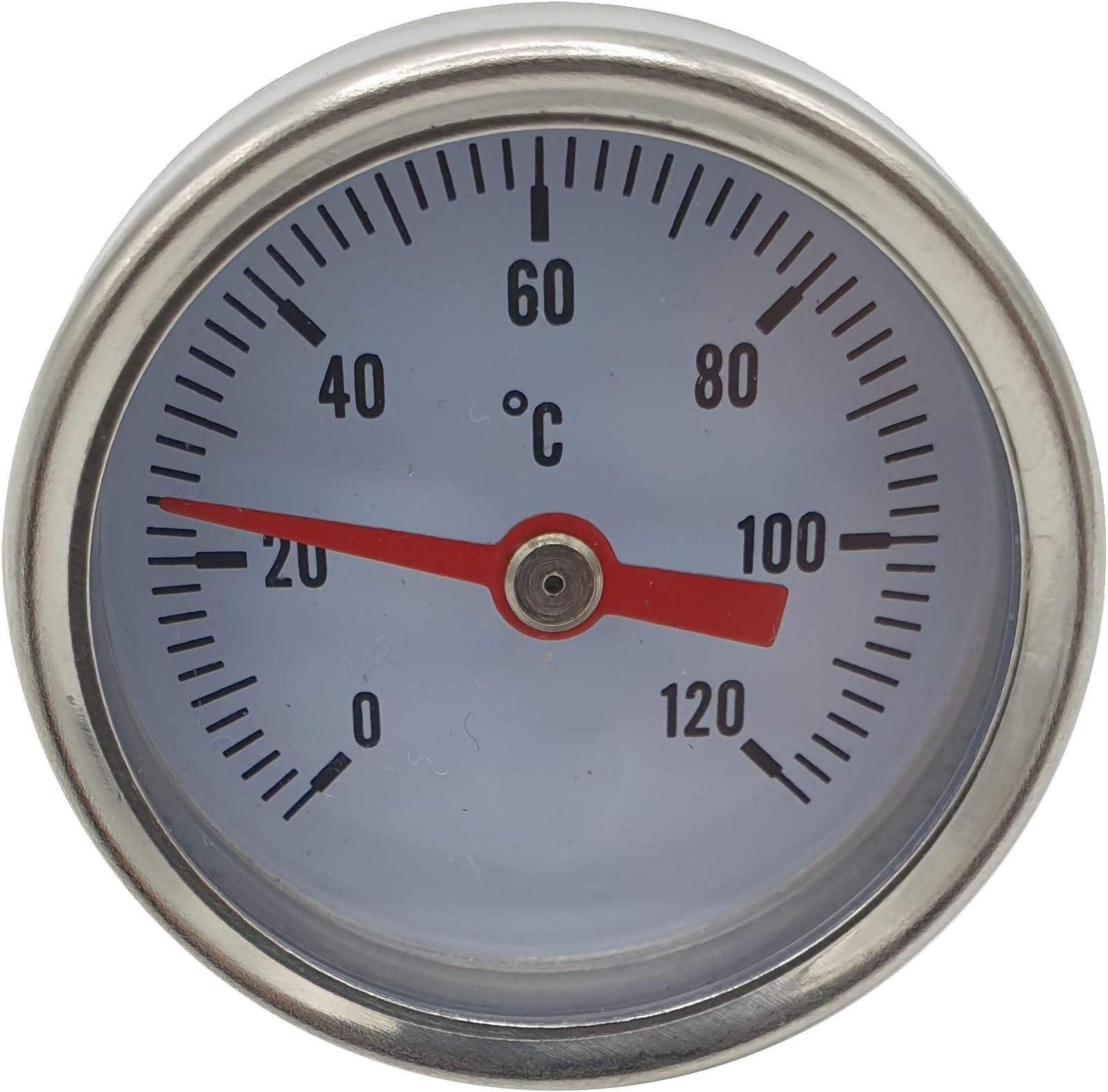 1/4 Inch Rear Entry 0-120C Thermometer Temperature Gauge 40mm Front Dial