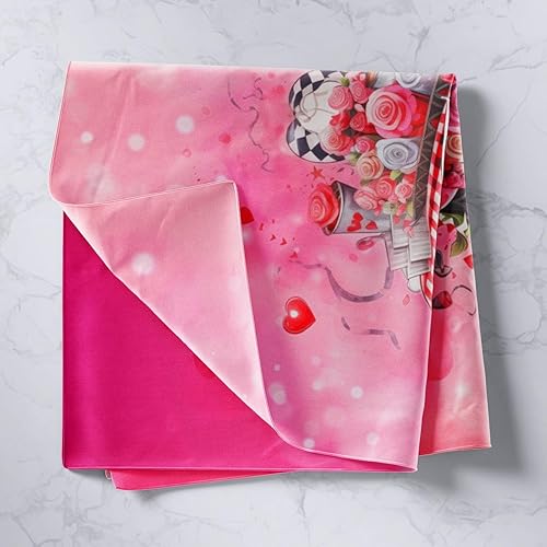 Miniatura 4 de Red Rose Flowers Girly Tapestry,Love Heart Valentine's Day Wall Tapestries,Girls Women Room Decor,Geometric Grids Patchwork Wall Hanging,Red Black