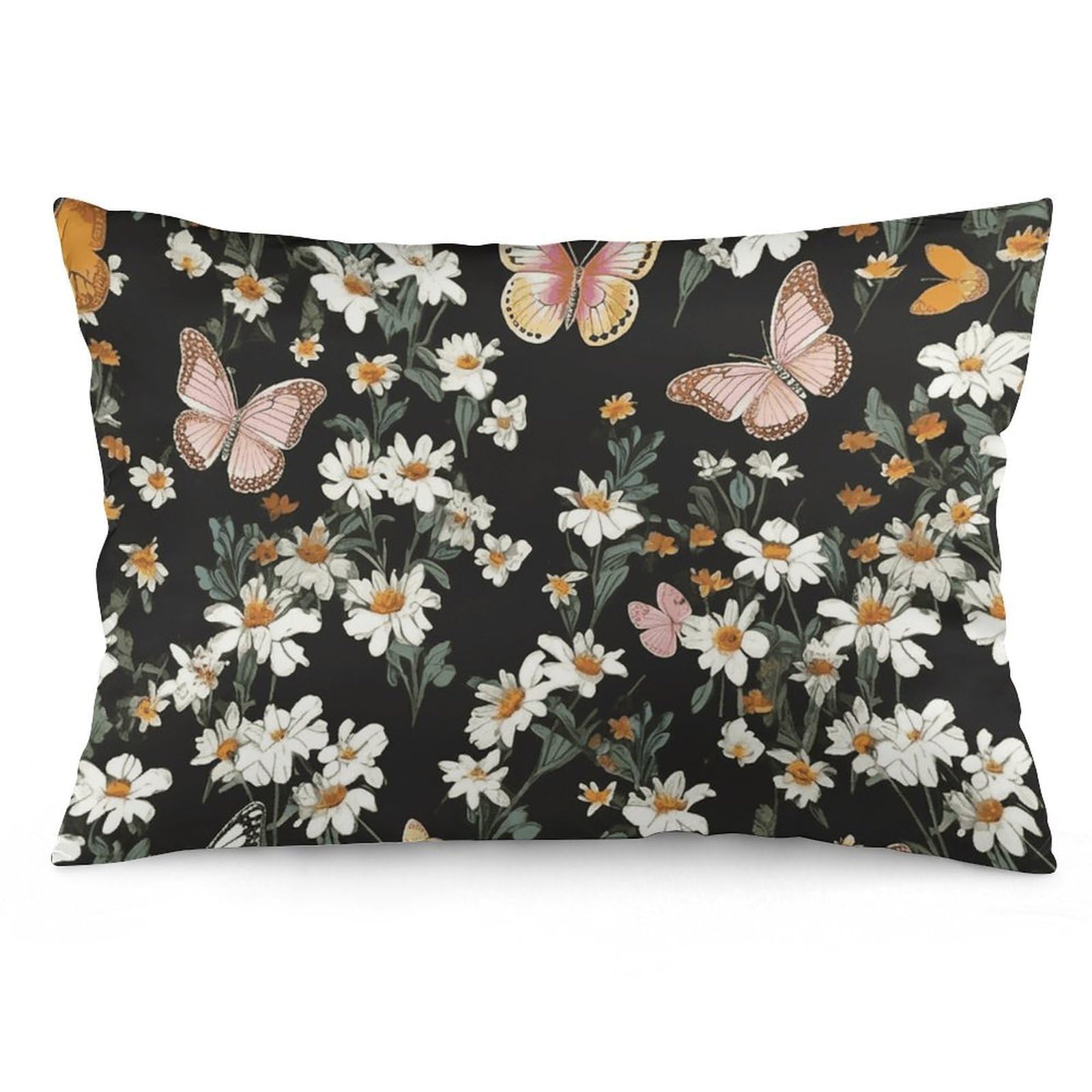 NTVOWPZO 2 Pack Decoration Throw Pillow Covers 20"x30" Pillowcases Covers Various Butterflies and Daisies Pillowcases Modern Farmhouse Home Decor Sofa Cushions Covers for Couch Bed Living Room