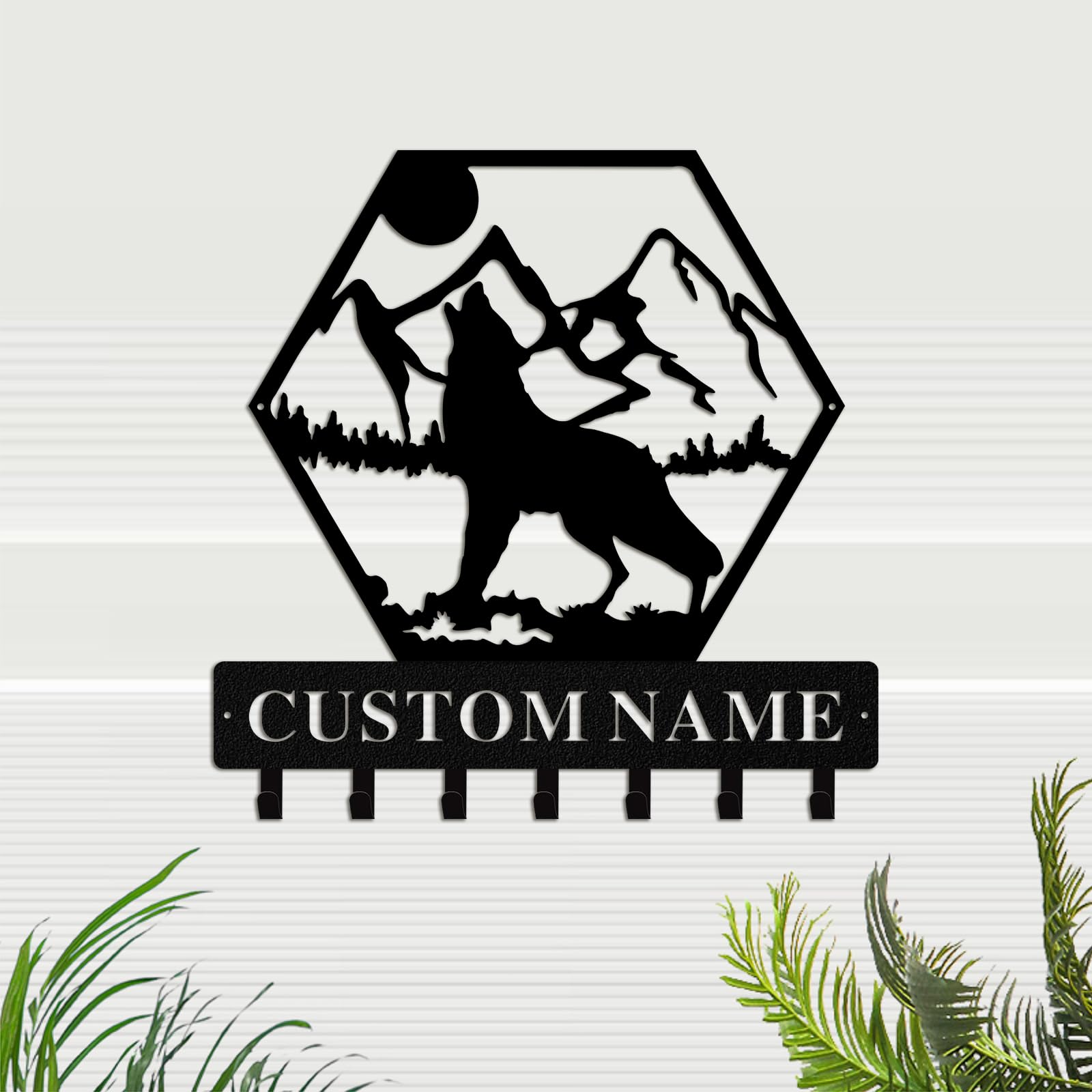 Quanqiuyi Customizable Wall Mounted Key Holder – Decorative Key Rack Organizer for Wall, Personalized Metal Key Hanger for Wall, Key Hooks with Advanced Laser Cutting Technology (Style 18)