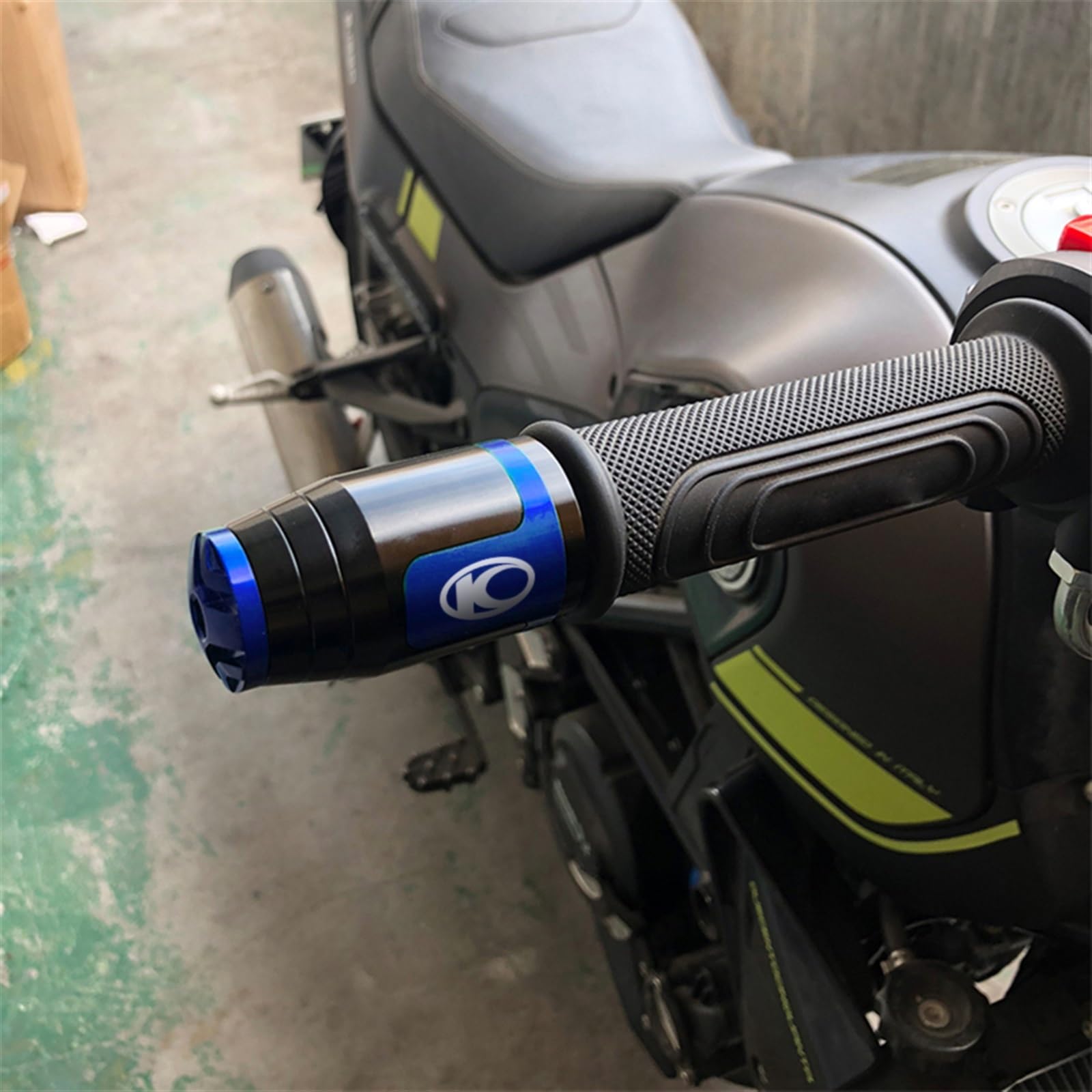 Contrapesos Manillar Moto Empuñaduras para Manillar de Motocicleta(Orange)