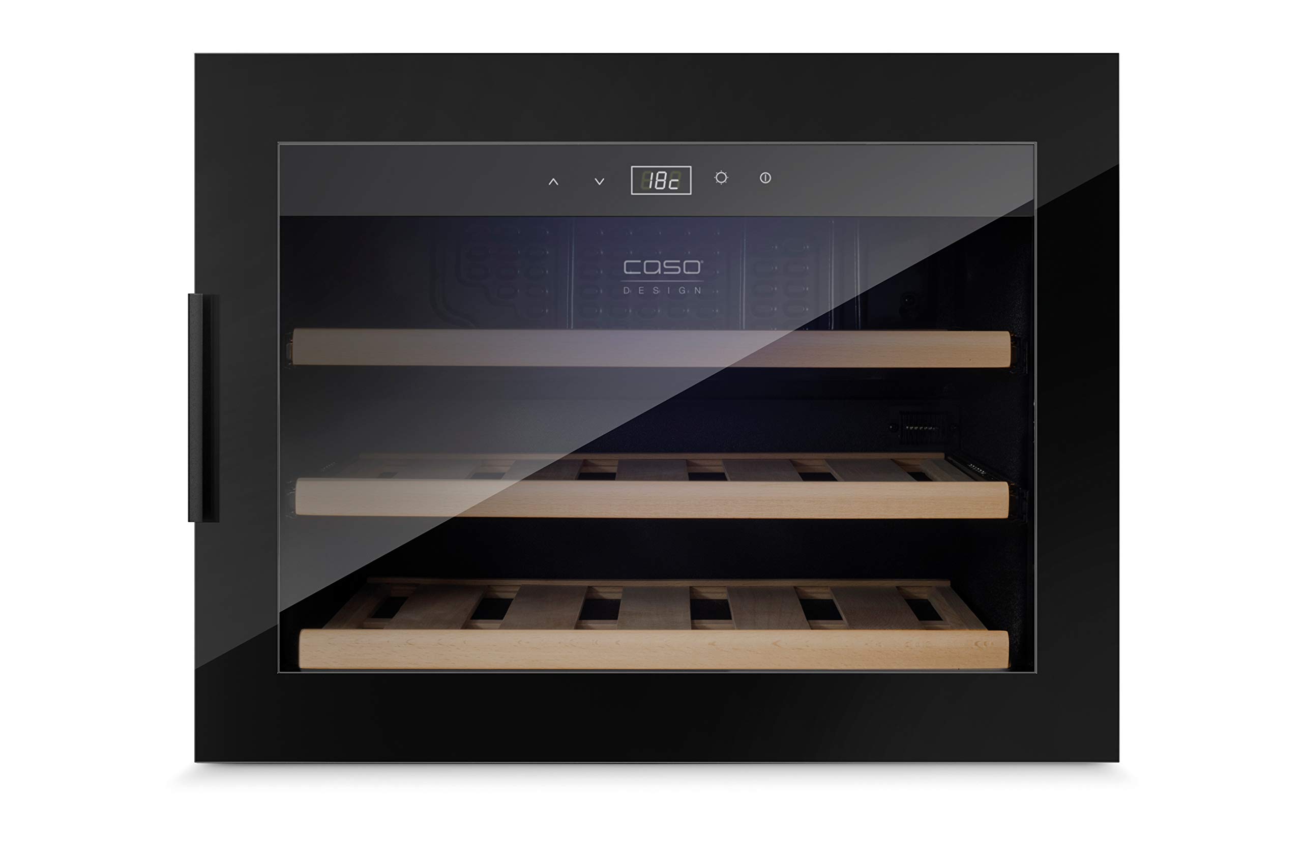 Caso WineSafe 18 EB Black Design Einbau-Weinkühlschrank mit Kompressionstechnik 18 Flaschen 5-20°C