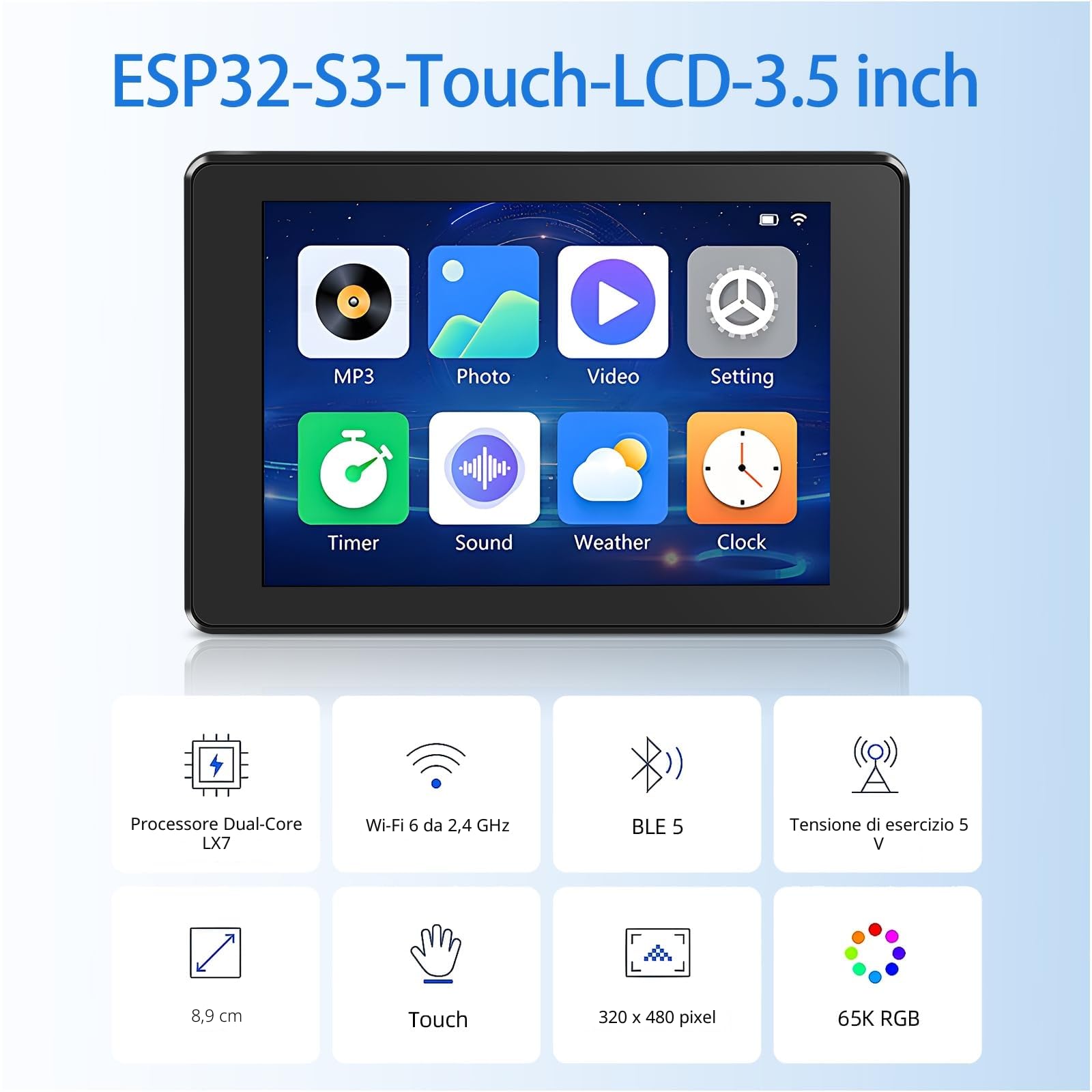 Diymore per ESP32-S3 Bluetooth WiFi con Scheda di Sviluppo Display,Modulo di Visualizzazione Touch Screen da 3,5 Pollici 320 * 480 Pixel
