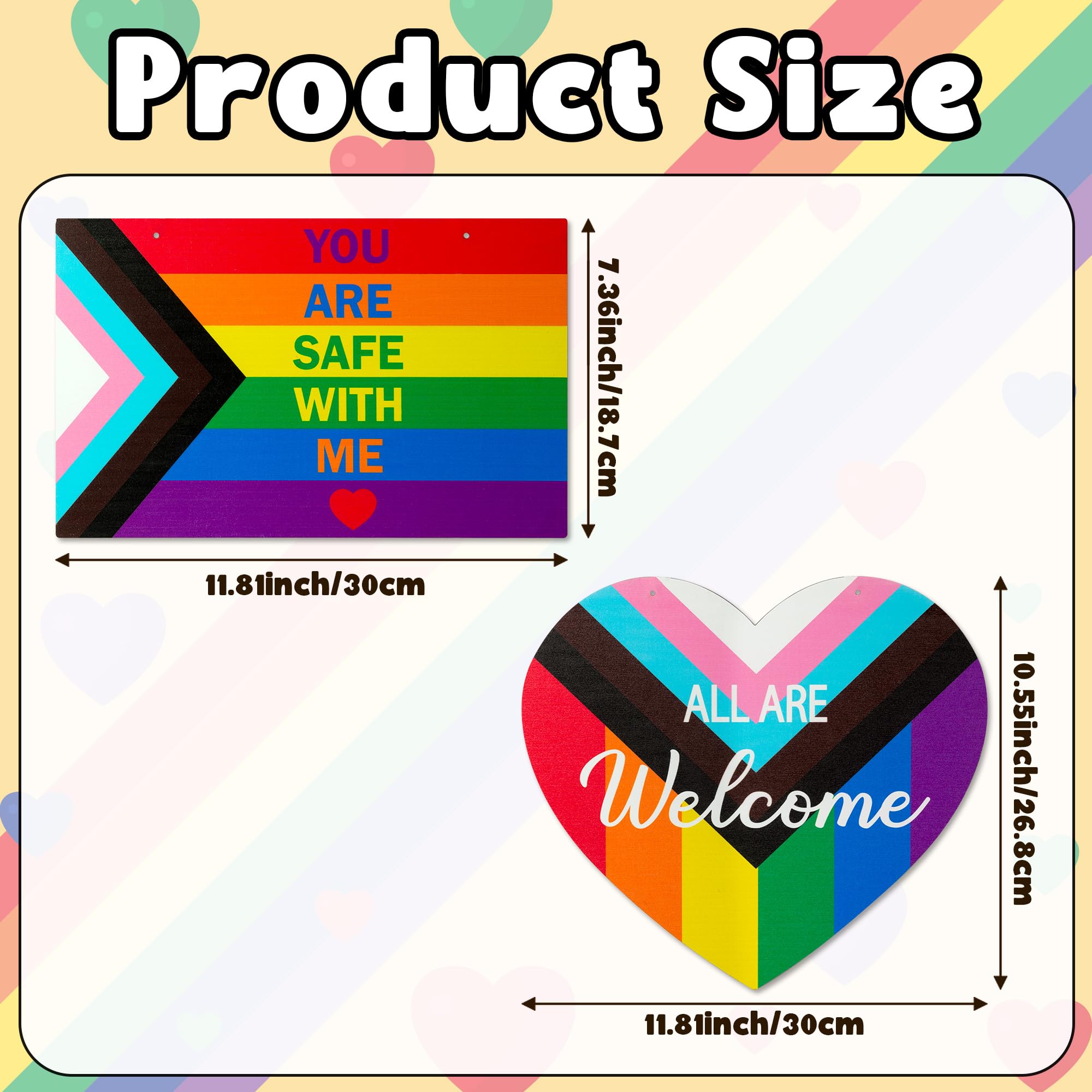 Amazon.com: Haooryx LGBTQ Pride Door Sign - 2 Pcs Progress LGBTQ+