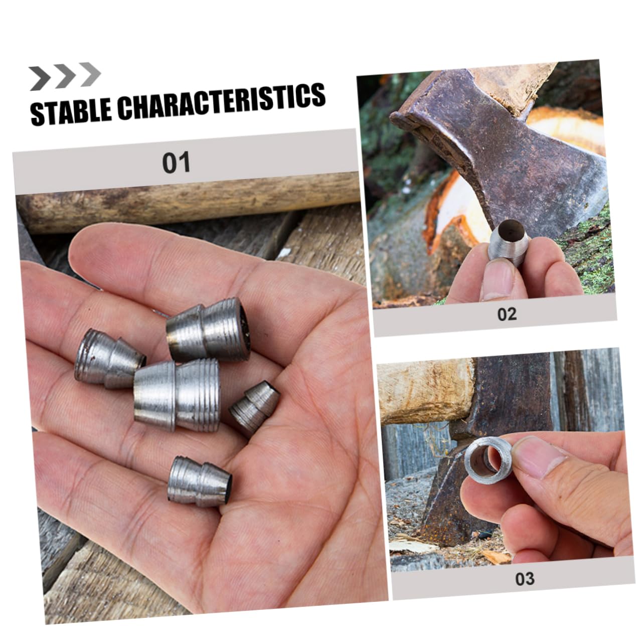 Gadpiparty Cuneo di Metallo Manico per Martello 20 Pezzi 8mm Utensili Manuali per Installazione Rinforzo Resistente per Lavori Domestici e Campeggio