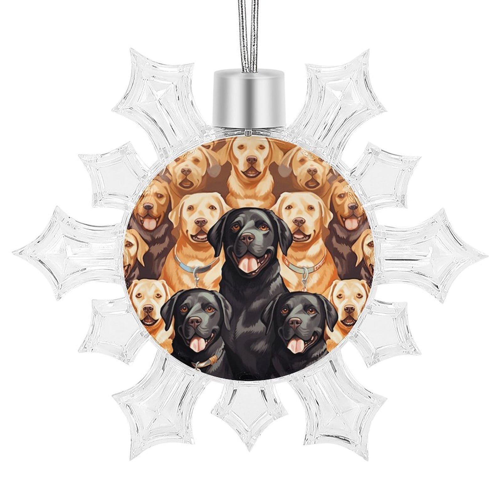 Labrador Retriever Dogs Snowflake Decorations, Winter Snowflake Ornaments Christmas Party Decorations Christmas Tree Decorations for Xmas Tree Winter New Year Party Supplies