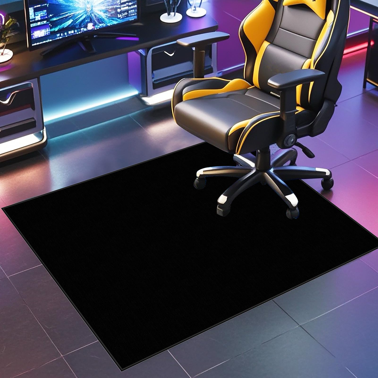 JaevKwzy Office Gaming Chair Mat for Carpet Computer Chair Mat for Hardwood Floor Carpet Protector Mat Hard-Floor Chair Mats Non Slip Gaming Rug Desk Chair Mat 200 x 280 cm