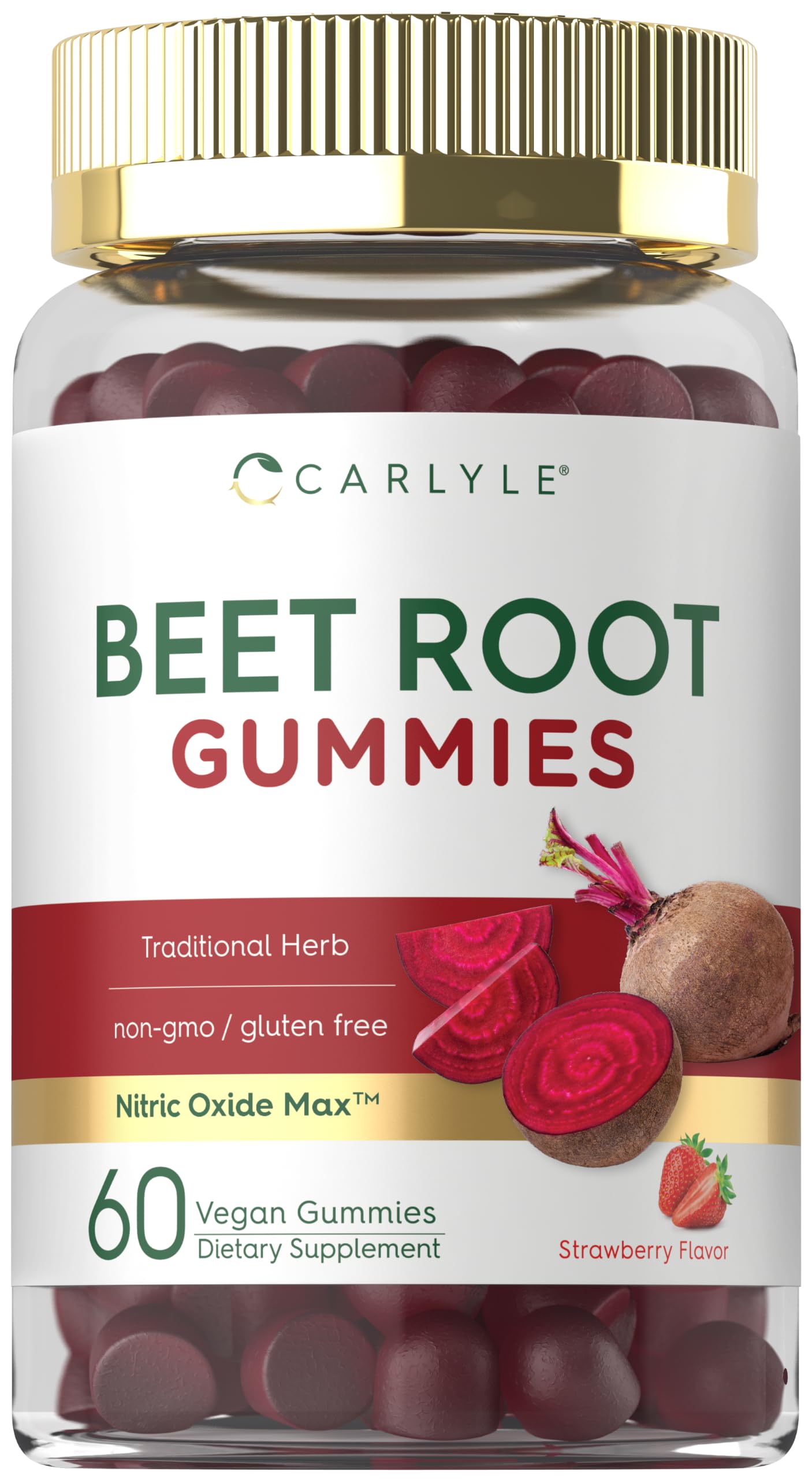 Carlyle Beet Root Gummies | 60 Count | Strawberry Flavor