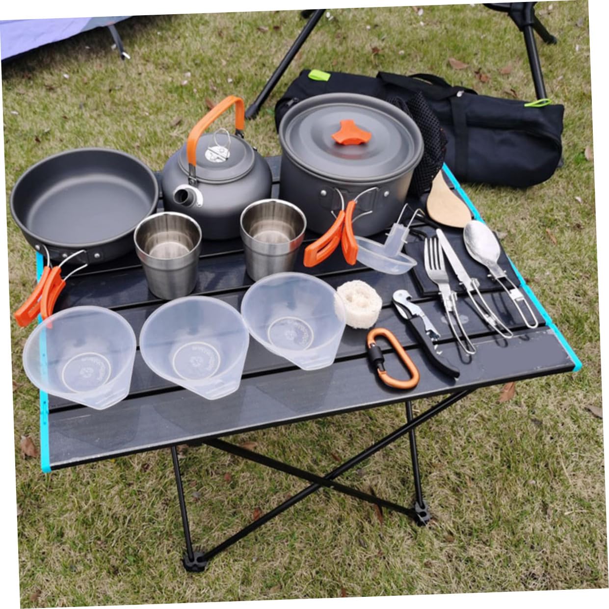 Toyvian 1 Ensemble Set de Cuisine Aluminium pour Camping Ustensiles de Cuisine Portables pour Activités de Plein Air