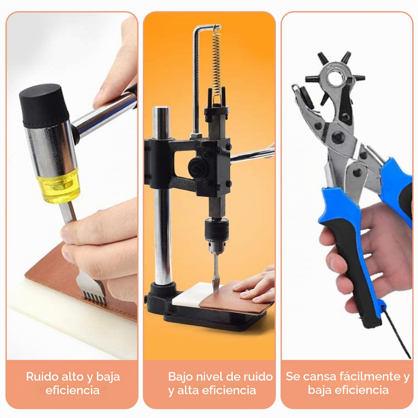 Perforadora de mano de cuero, herramienta manual para manualidades y manualidades, estilo D