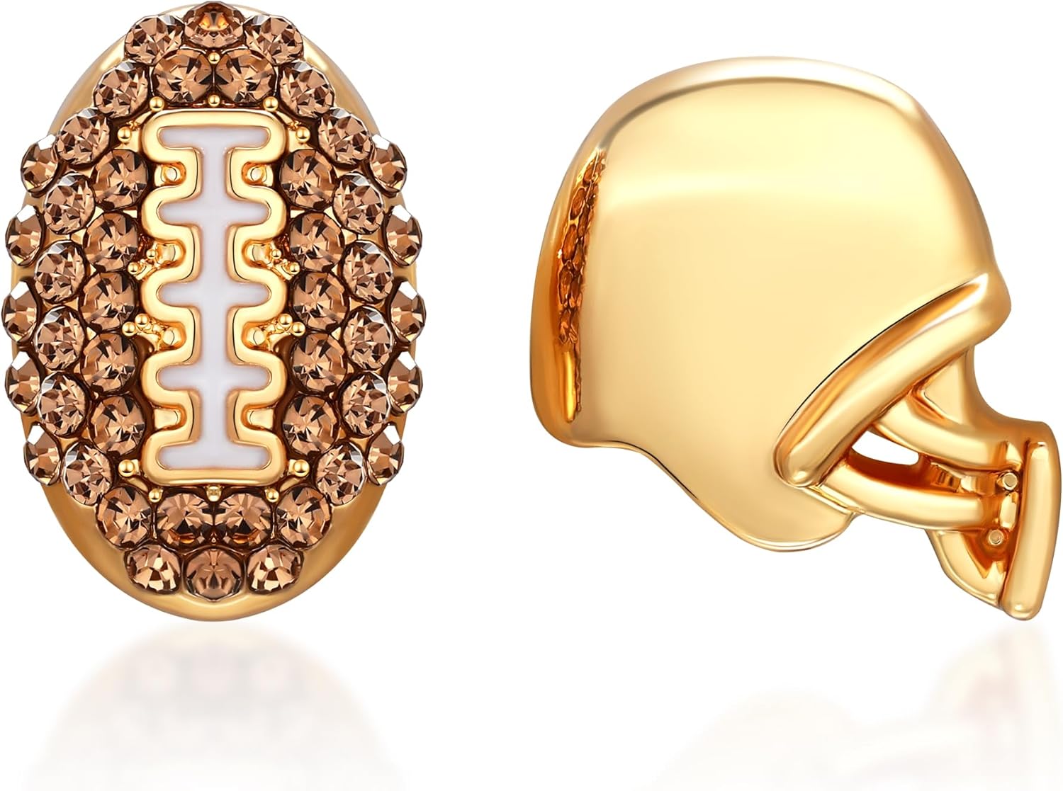 Rhinestone Earrings for Women,Football,Surfing,Tennis Ball,Pickleball,Golf,Basketball Sports Stud Earrings Trendy Dainty Gold Y2K earrings Jewelry for Mom Mama Lucky Charm Game Day Rugby